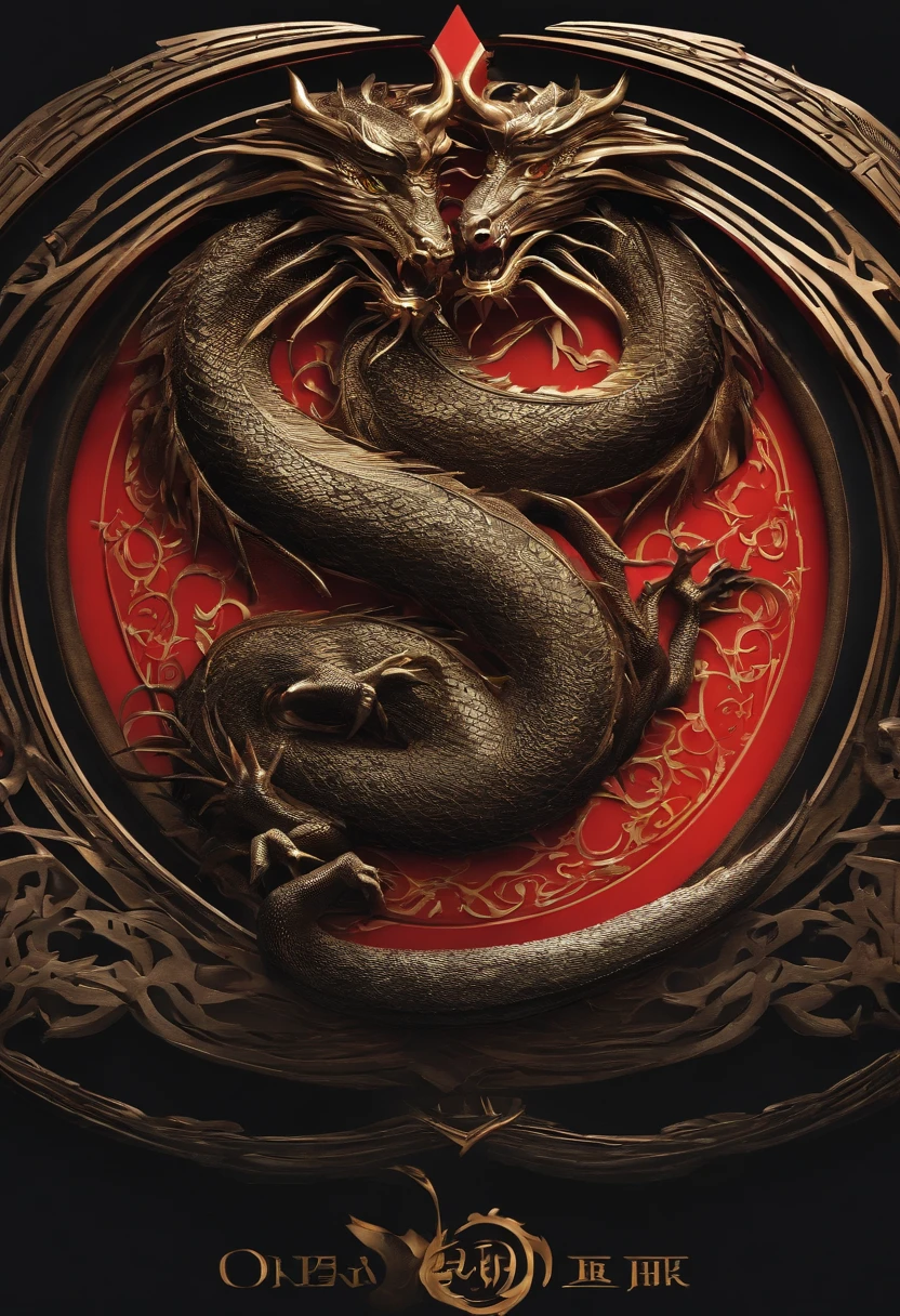 elongated body、Dragon Logo、It's in a circle、A logo