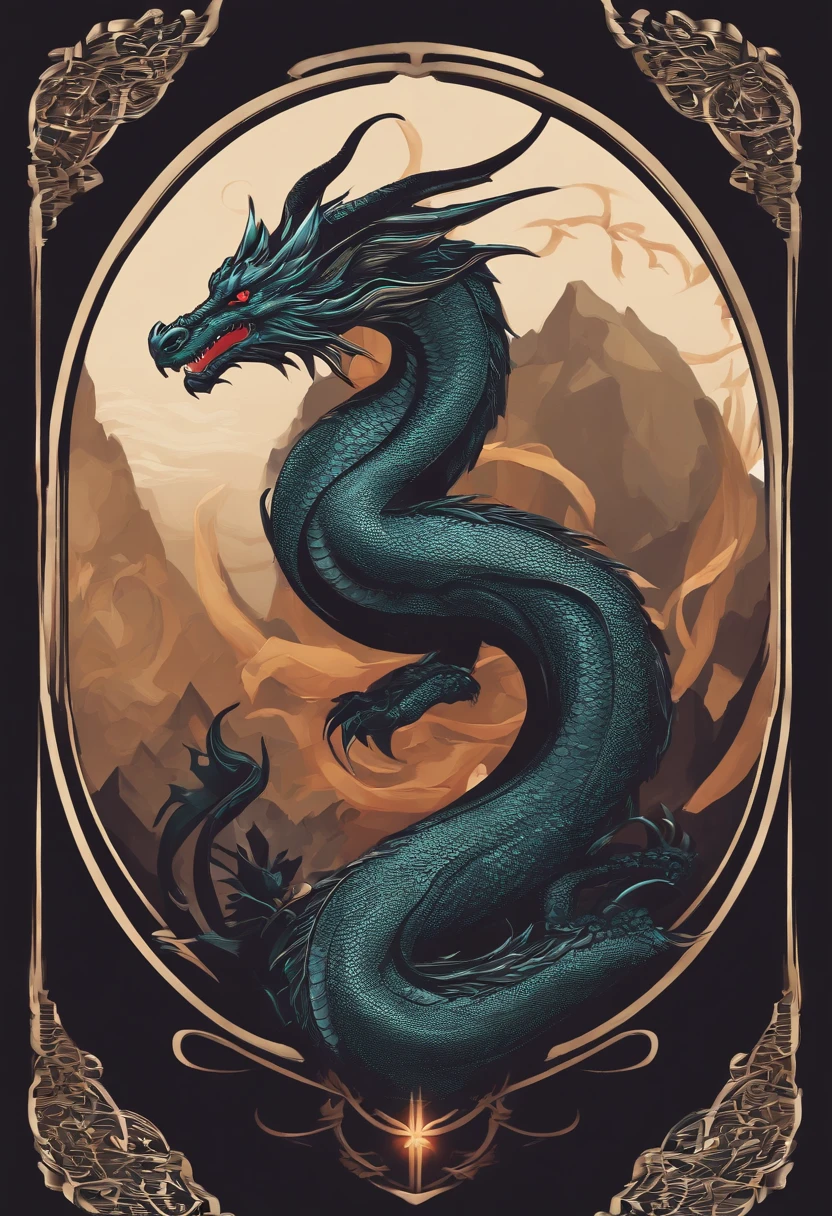 elongated body、Dragon Logo、It's in a circle、Pretty simple logo、No text