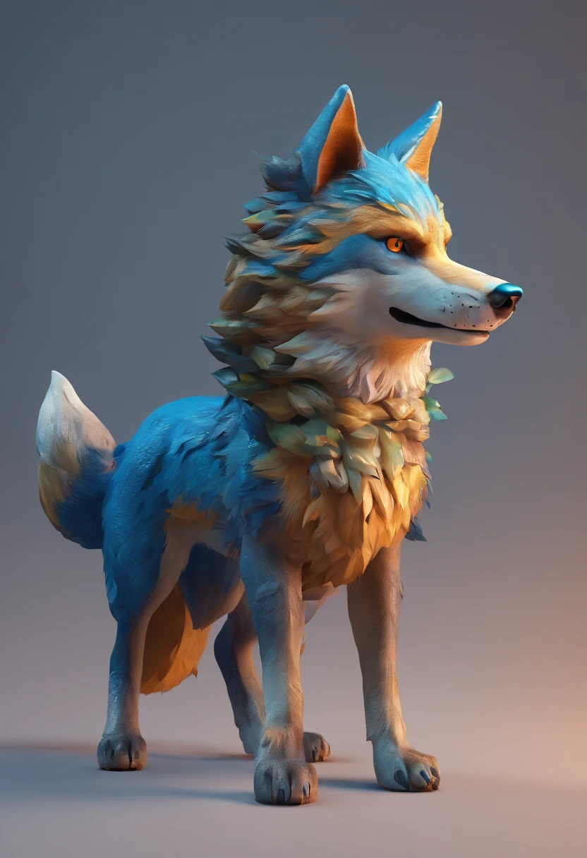 Wolf,Dark background,Blue hair,Crazy gamers