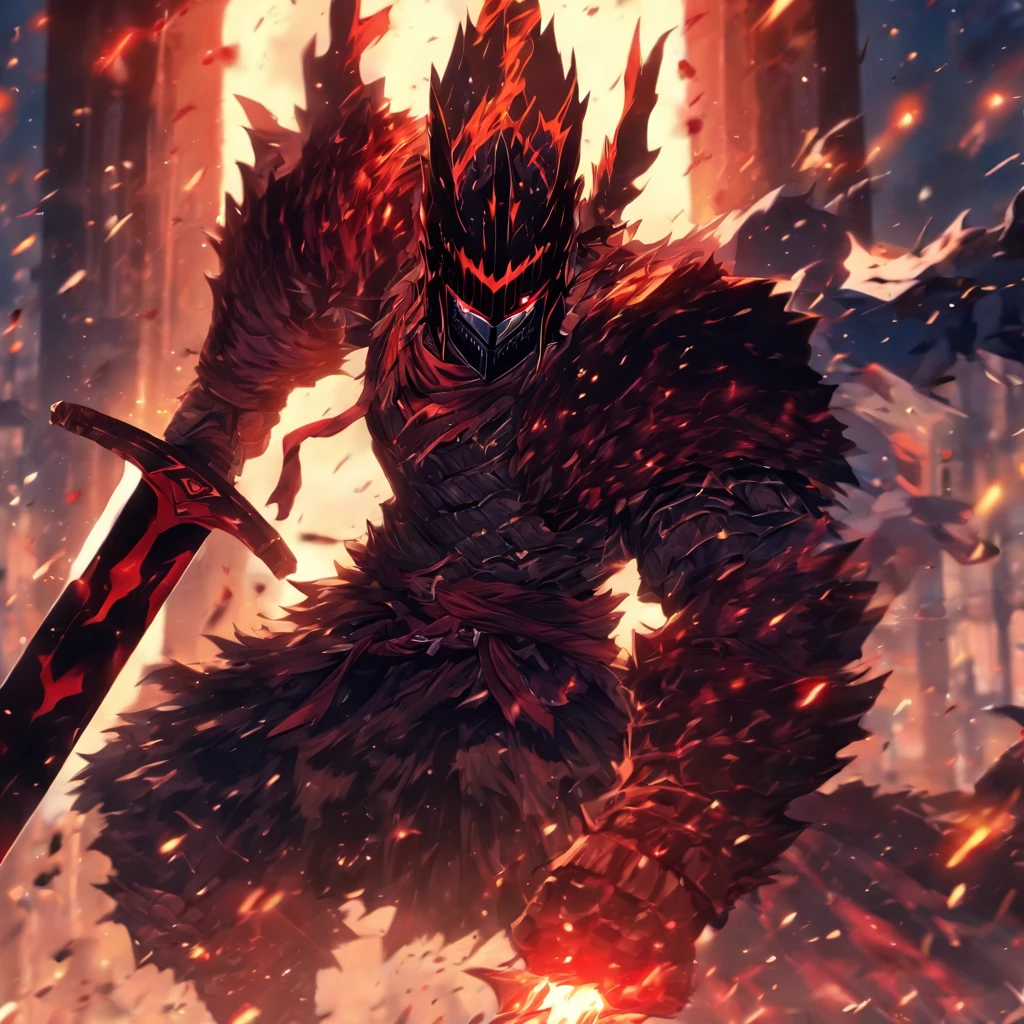 Arafed knight berserker swinging a giant sword with ruthless look on his eyes, giant sword, berserker, swinging sword, 8k visuals, 4k picture, 8k quality, 4k quality, best Picture of all time, masterpiece, (((sword swinging))), (((giant sword swinging))), (((arafed knight swinging sword)))