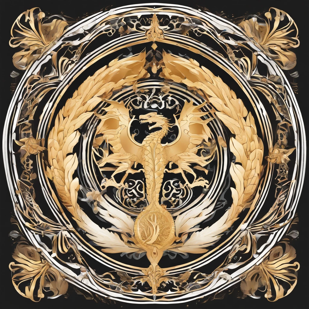 elongated body、Dragon Logo、It's in a circle、Pretty simple logo、No text
