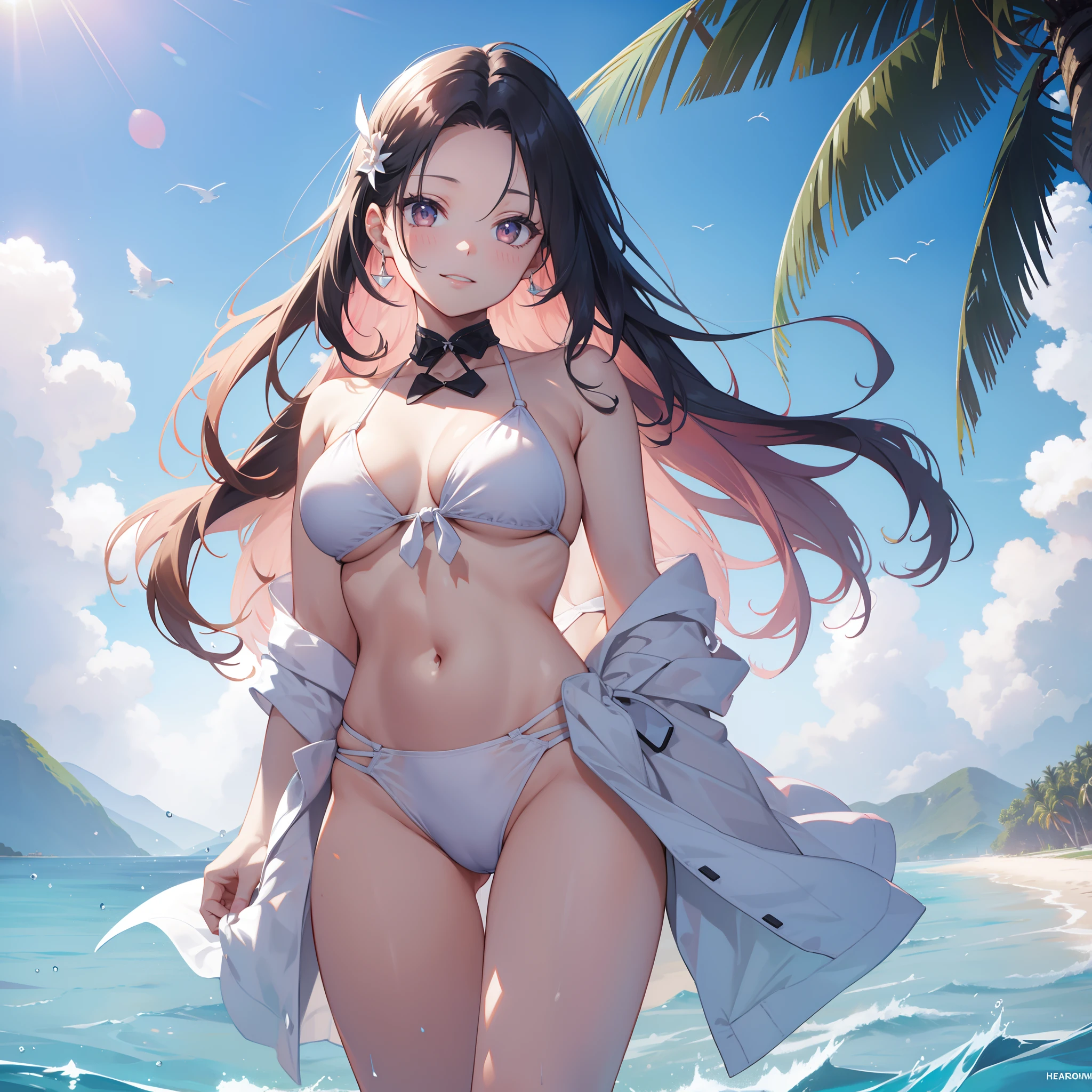 white triangle-bikini