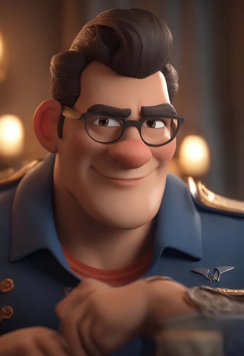 personagem dos desenhos animados de um homem com uma camisa azul, e calopsitas no ombro, animation character, Caractere estilizado, animation style rendering, 3D estilizado, Arnold Maya render, 3 d render stylized, toon render keyshot, Personagem 3D, Personagem 3D, 3d rendering stylized, 3 d character render, personagem de desenho animado, Personagem de close up, Pose de personagem, (Estilo Pixar) (master part:1.2) (Bokeh) (best quality) (pele detalhada) (textura detalhada) (8k) (argila) (Cinematic lighting) (foco nítido