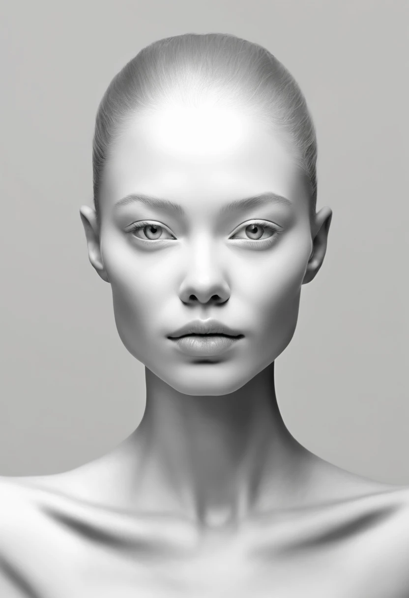 (best quality,ultra-detailed,realistic),(portraits),(black and white),(soft lighting),(alien-like make and human-like face),(detailed facial features),(white background),(line drawing),anatomy correct