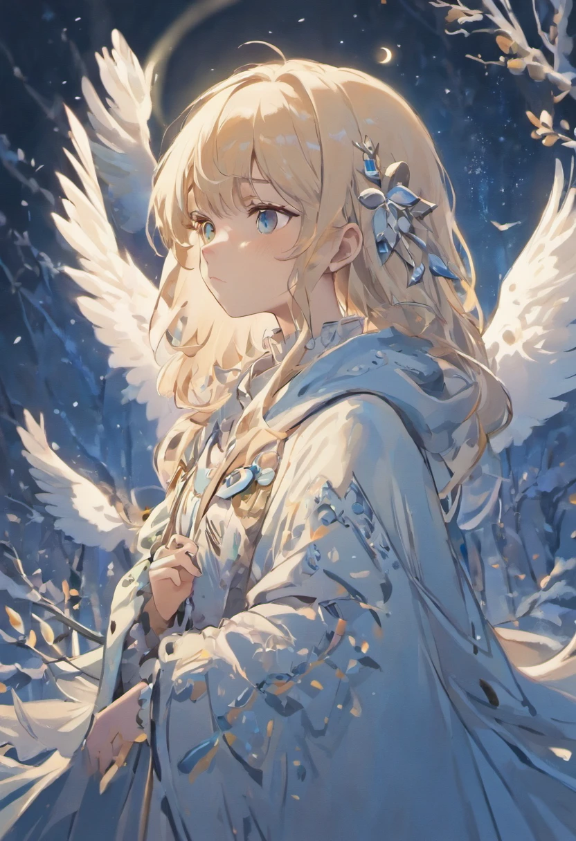Best Quality,4K,8K,hight resolution,masutepiece:1.2),Ultra-detailed,(Realistic,Photorealistic,Photorealsitic:1.37),season for autumn,In the forest of autumn leaves,White owl flying in the sky,Beautiful detailed eyes,beautiful detailed plumage,Sleek and elegant appearance,Sharp Focus,Blue-white color palette,Soft natural lighting,Impressive contrast between owls and surroundings,Subtle details of the owl's beak and claws,feathery texture,Quiet Halloween atmosphere,frosty breath escaping from the beak of a white owl,Quiet silence and serenity,Ethereal and magical atmosphere,Sensation of subtle movements in the posture of an owl,Impeccable execution of owl feathers,Subtle shadows and highlights of owl feathers,Signs of moonlight peeking through the branches,Peaceful and serene atmosphere