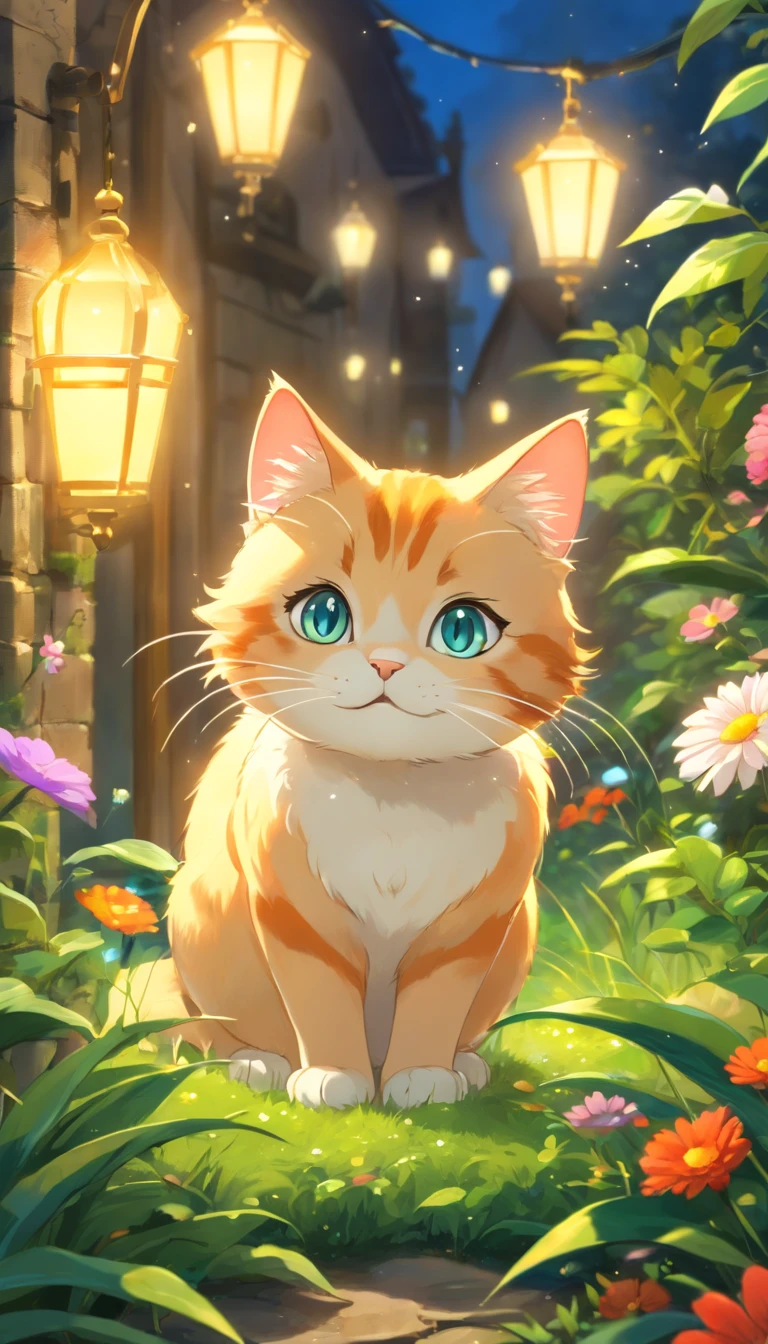 (melhor qualidade,4k,8k,high resolutions,obra prima:1.2),ultra detalhado,(realista,fotorrealista,fotorrealista:1.37),lindo,olhos detalhados,Detailed Lips,altamente detalhado,adolable,Playful cat in a garden,Luzes brilhantes,Luzes brilhantes,magic lighting,Adorable 3D rendering,Lovely artwork,Lovely bright lights,Luzes brilhantes impressionantes,Arte digital bonita,Lovely digital art,adorable cat,gato caprichoso,Luzes brilhantes cativantes,Arte digital brilhante,belas criaturas brilhantes,Adorable whimsical cat,magical scene