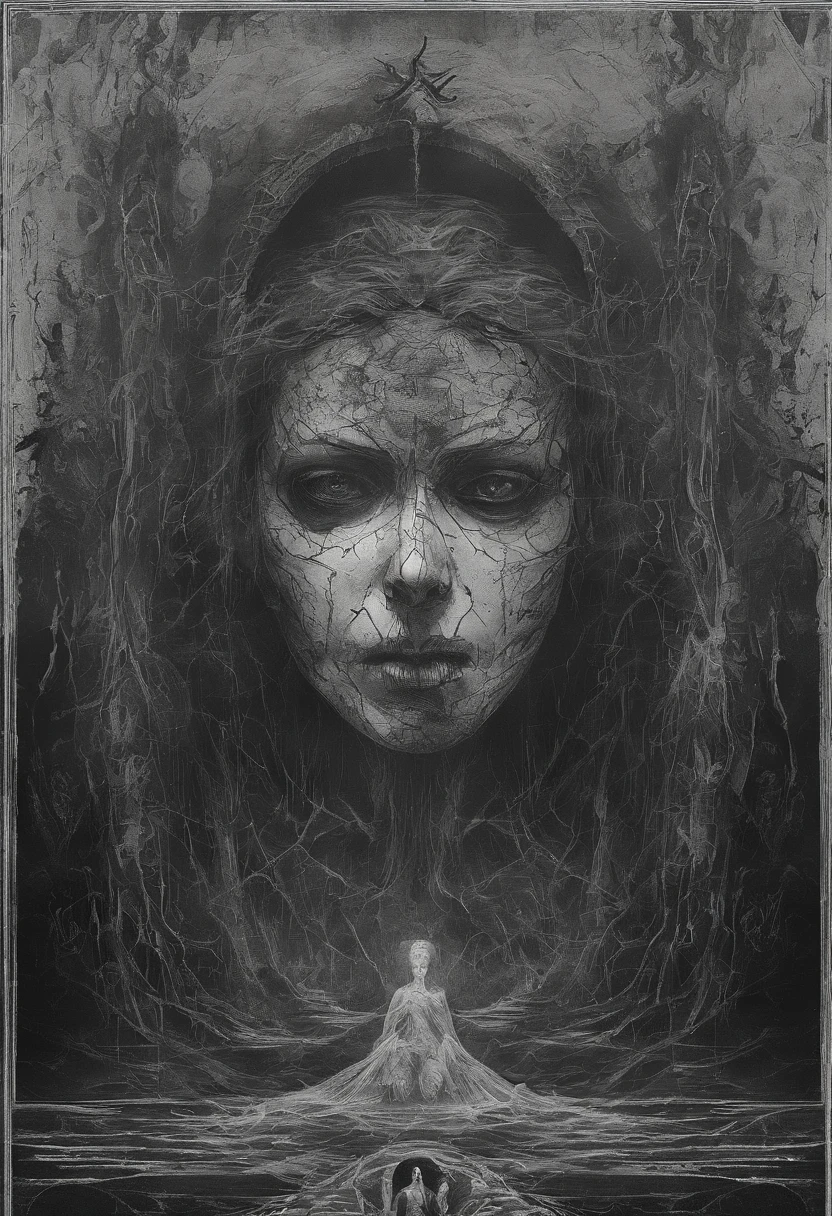 A spirit of a woman with a face full of hate