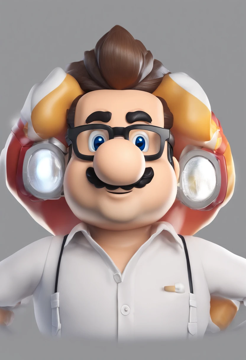 ((best quality)), ((master part)), ((desenhos animados realistas)), ((Personagem perfeito)) - Um retrato frontal meticulosamente detalhado e realista de um homem com cabelo raspado, glasses and a shirt with beautiful textures. O homem olha diretamente para o espectador, Establish a strong and confident presence. The image captures their distinctive facial features, accurately showing the brightness of your eyes and the design of your glasses. The black shirt is rendered with fine details, aumentando o profissionalismo do retrato. Enviado para documentos oficiais, this portrait is presented in impressive 8K UHD resolution, Ensure clarity and unique protection.