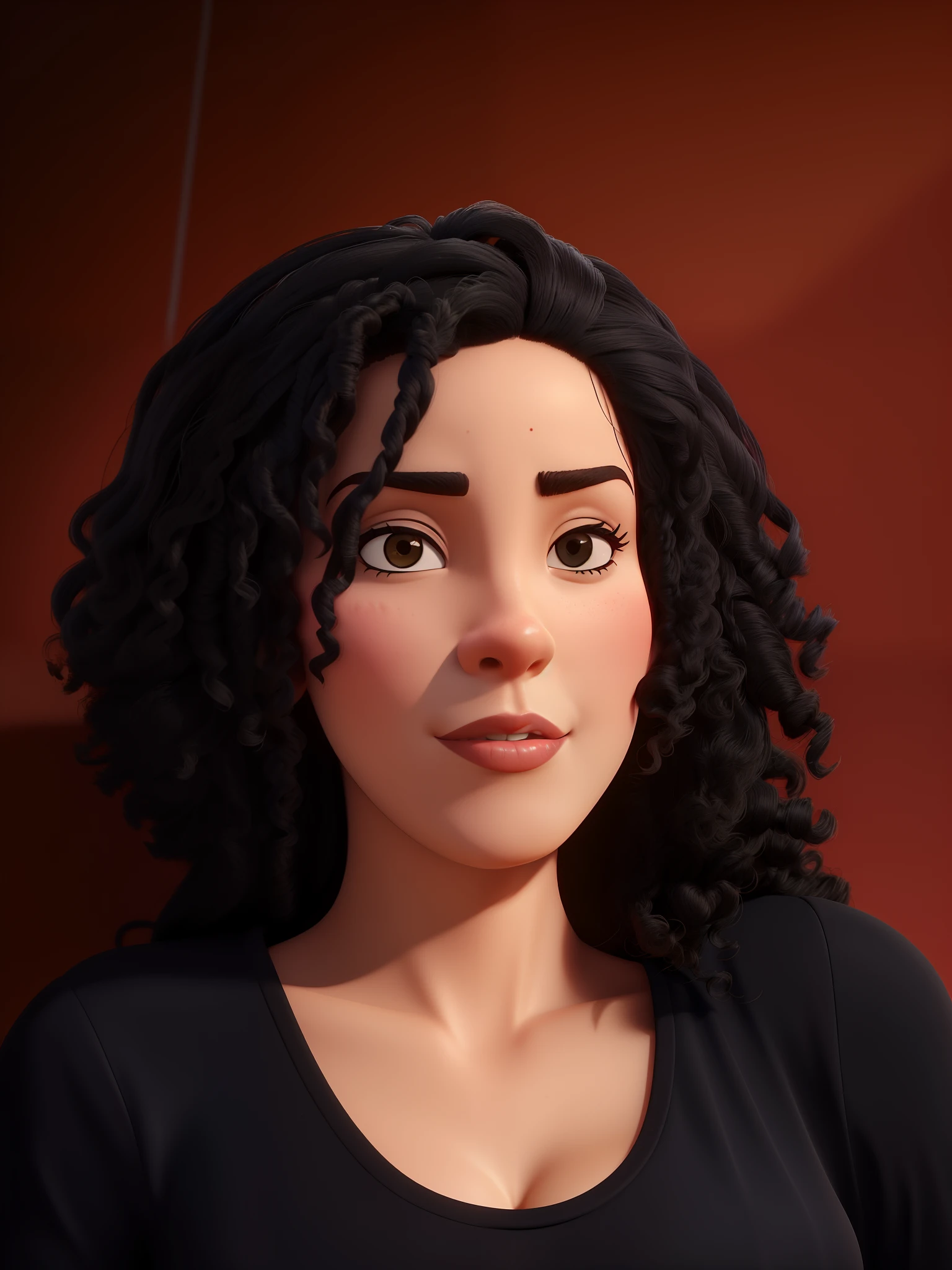 mulher arafed com cabelo cacheado e uma camisa preta, cabelo encaracolado preto, foto de uma mulher negra, Directed by: Nandor Soldier, Mulher de 30 anos de Cuba, Anos Imane, Malika Favre, Aida Muluneh, longos cabelos cacheados pretos selvagens, foto de perfil headshot, taken in the early 2020s