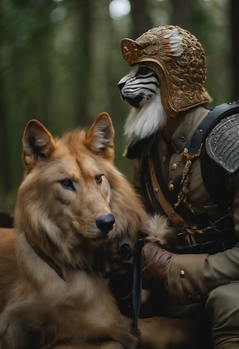 Soldier with animal head