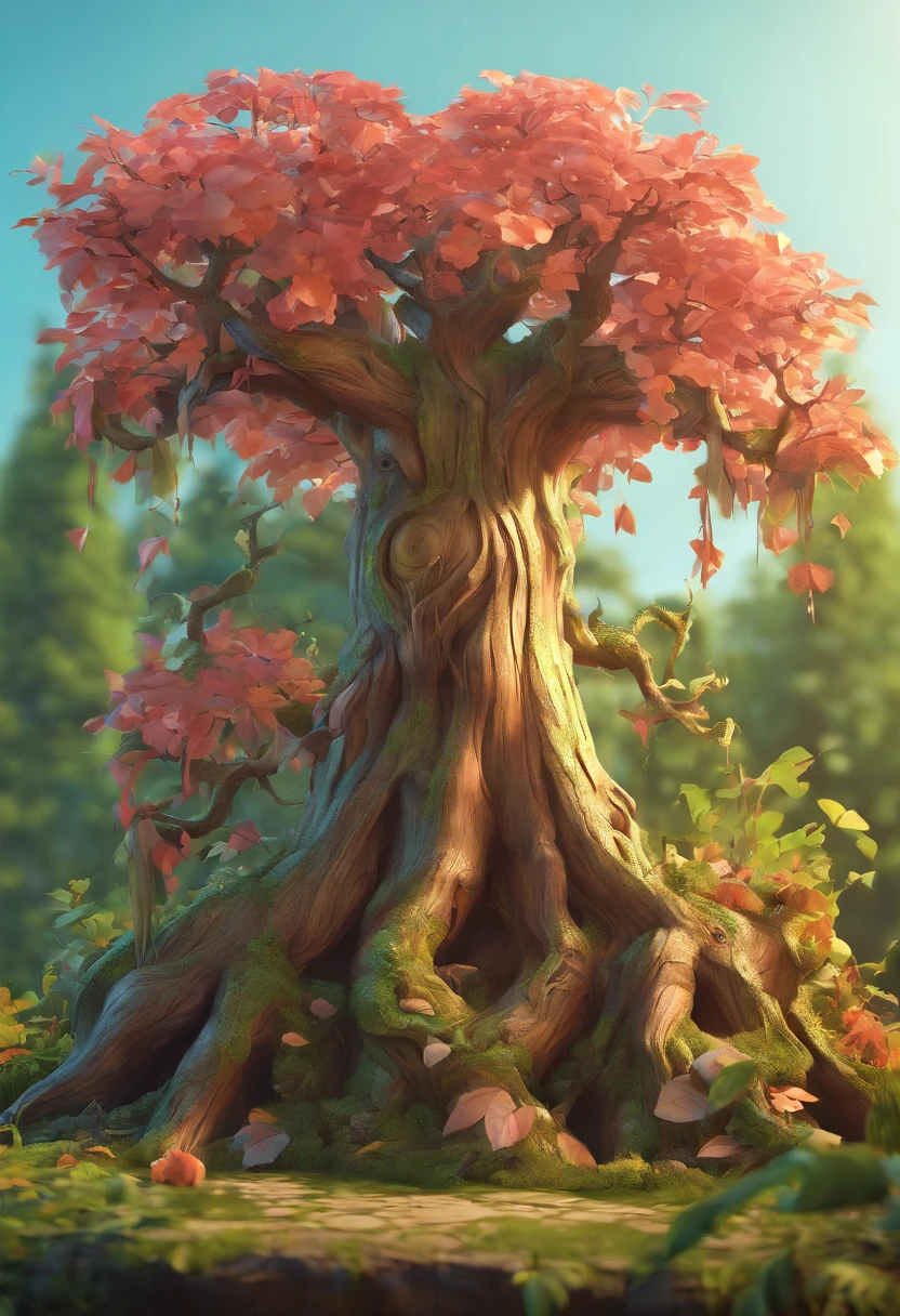 1 Dryad,Cartoon tree close-up,There is a face on it, treant, but rather a, ent treant dryad, the trees are angry, Evil Tree Elves, Groot, character art of maple story, oak tree ent, plant monster, tree druid, of the tree, treebeard, entity, Jane wood art style, plant monster, Mobile game art(Masterpiece, Best quality, Ultra-detailed, Best Illustration:1.4),(See-through:15)(refractions,Reflection:1.2) ,