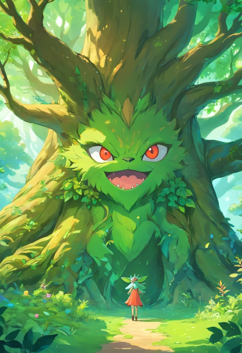 1 Dryad，Cartoon tree close-up，There is a face on it, treant, but rather a, ent treant dryad, the trees are angry, Evil Tree Elves, Groot, character art of maple story, oak tree ent, plant monster, tree druid, of the tree, treebeard, entity, Jane wood art style, plant monster, Mobile game art(Masterpiece, Best quality, Ultra-detailed, Best Illustration:1.4),(See-through:15）(refractions,Reflection:1.2) ,