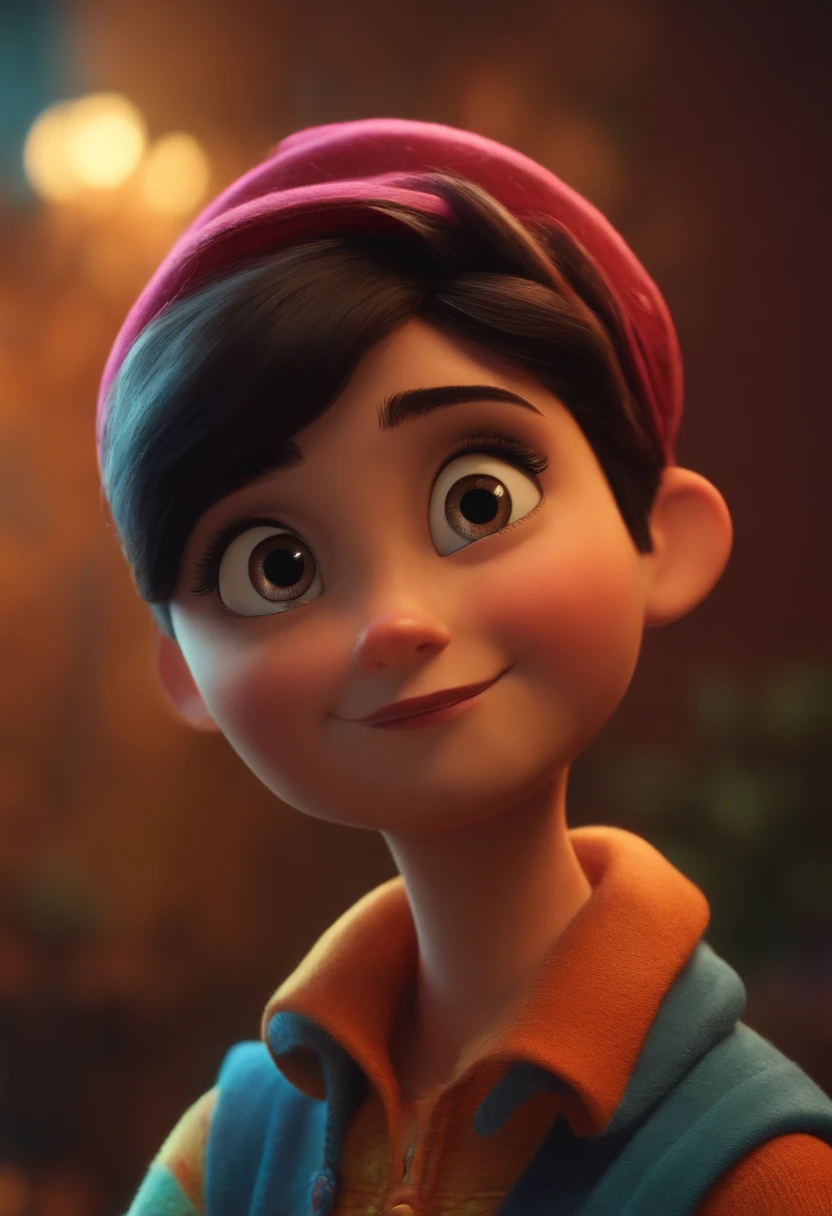 Criar um personagem no estilo pixar dentro de um jaleco. personagem morena