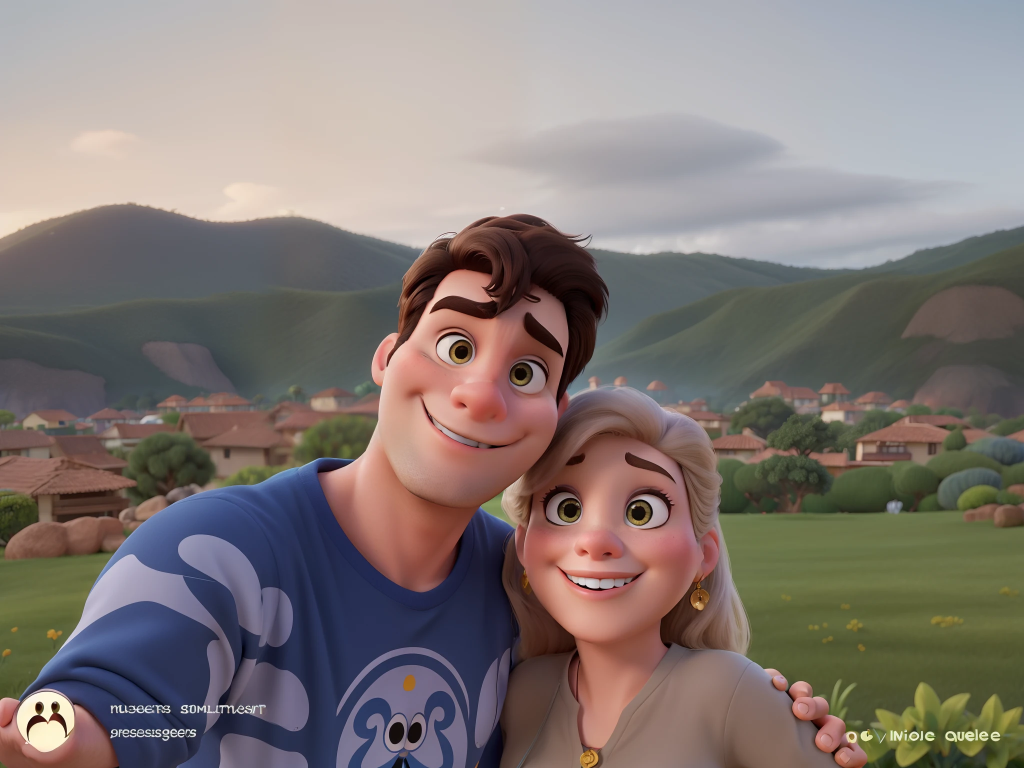 Um casal estilo Disney pixar,alta qualidade, melhor qualidade