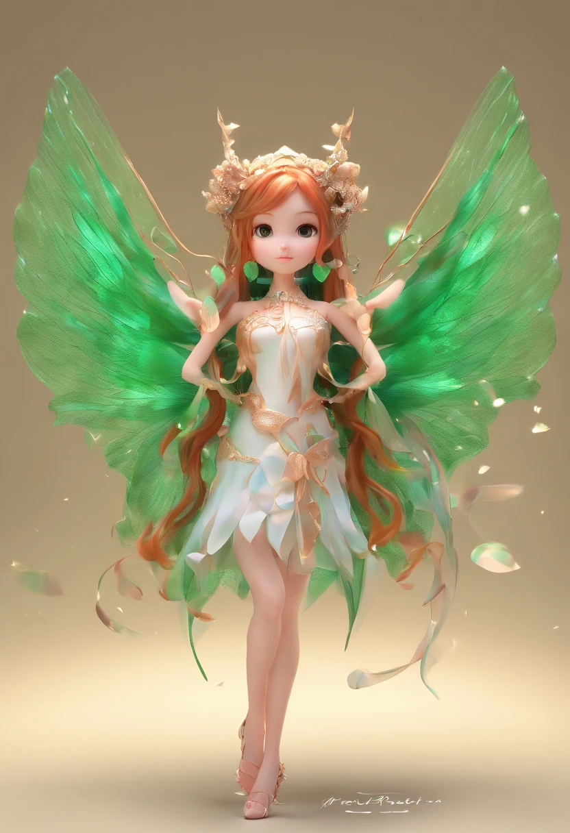 (Masterpiece, Best quality, Ultra-detailed, Best Illustration:1.4), 1 Little Fairy, The wings of the little fairy,(Airflow Maiden:1.1),(See-through:15)afloat,Green wind ,Silk fabric,(refractions,Reflection:1.2) , Transparent skin, sunshine day,ln the forest