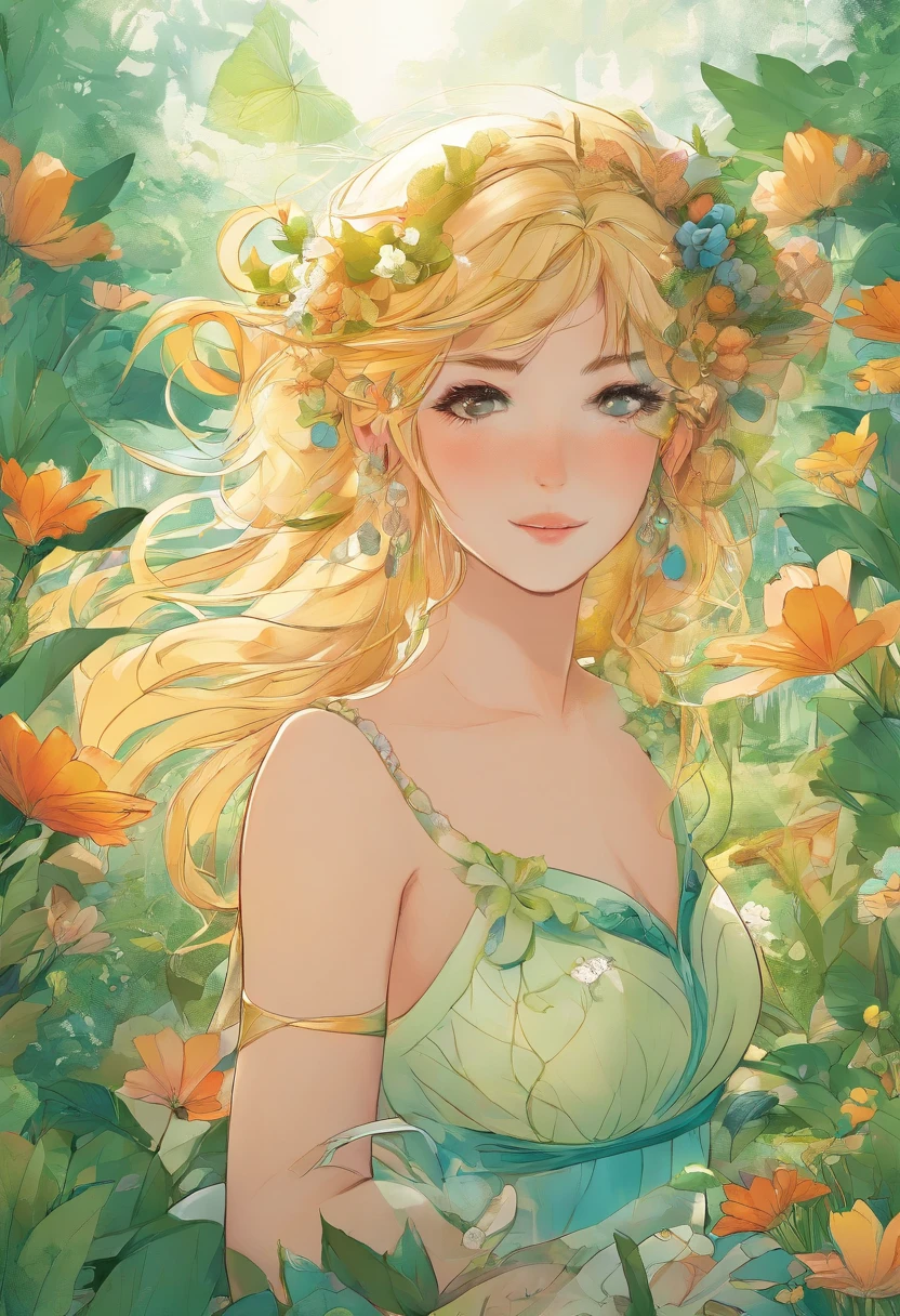 (Masterpiece, Best quality, Ultra-detailed, Best Illustration:1.4), 1 Little Fairy, The wings of the little fairy,(Airflow Maiden:1.1),(See-through:15)afloat,Green wind ,Silk fabric,(refractions,Reflection:1.2) , Transparent skin, sunshine day,ln the forest