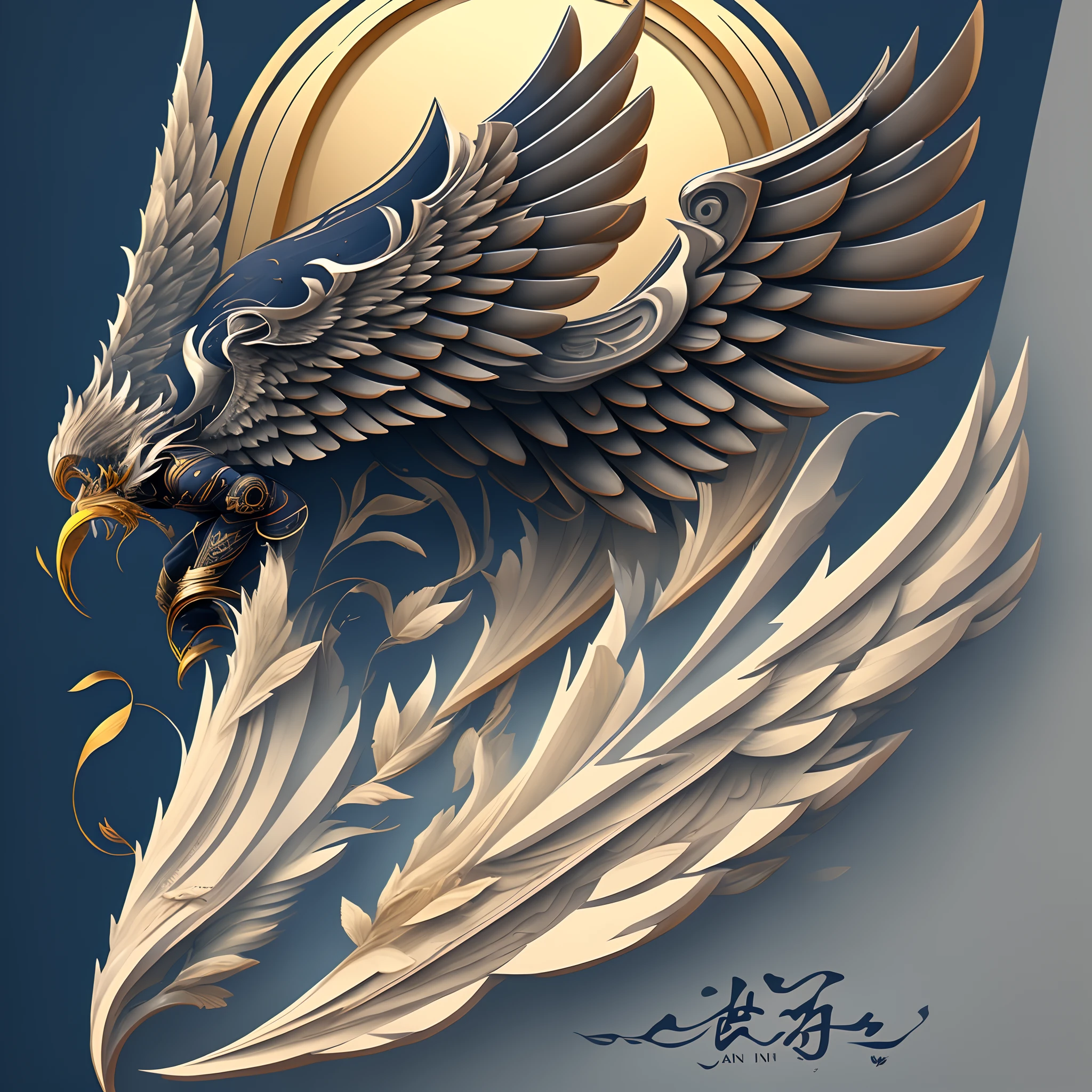 brand logo, have the design be LT navy and CAPT united wings kind fused together. For the brand name have a Asian aesthetic to the writing which is “ Anjin_737 ”