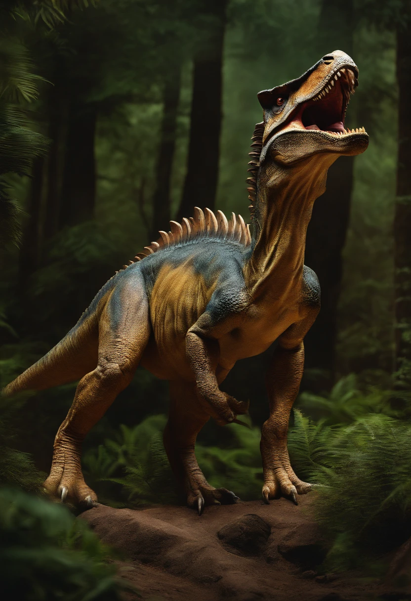 Dinossauros carregam lobos