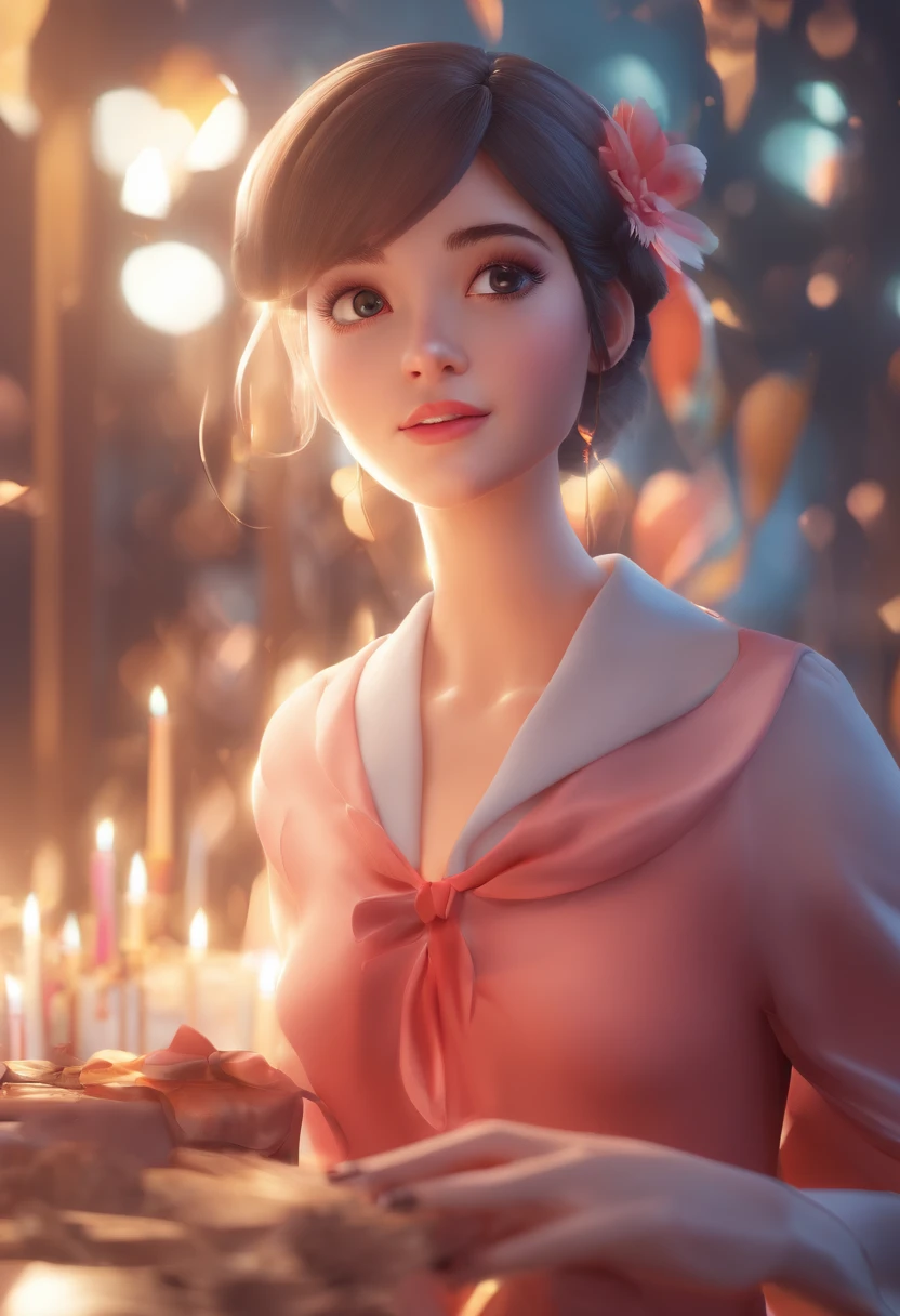 best quality, master part, fotorrealista, extremamente detalhado CG unidade 8k papel de parede, Chibi,1girl, Elsa,sozinho, cheio_corpo, sorrir, Olhando_em_visualizador, ao ar livre,