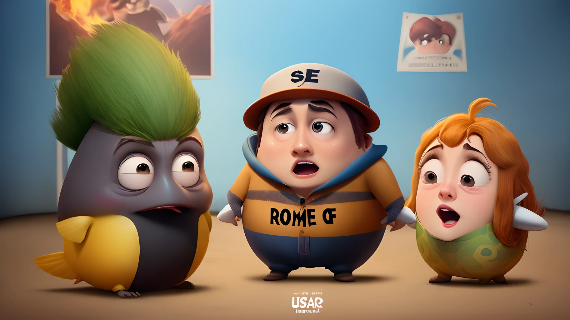 Cartaz estilo Pixar. Nome do filme: Bahian School of Communication - Ethics and Respect. Usar o professor da foto como personagem principal.