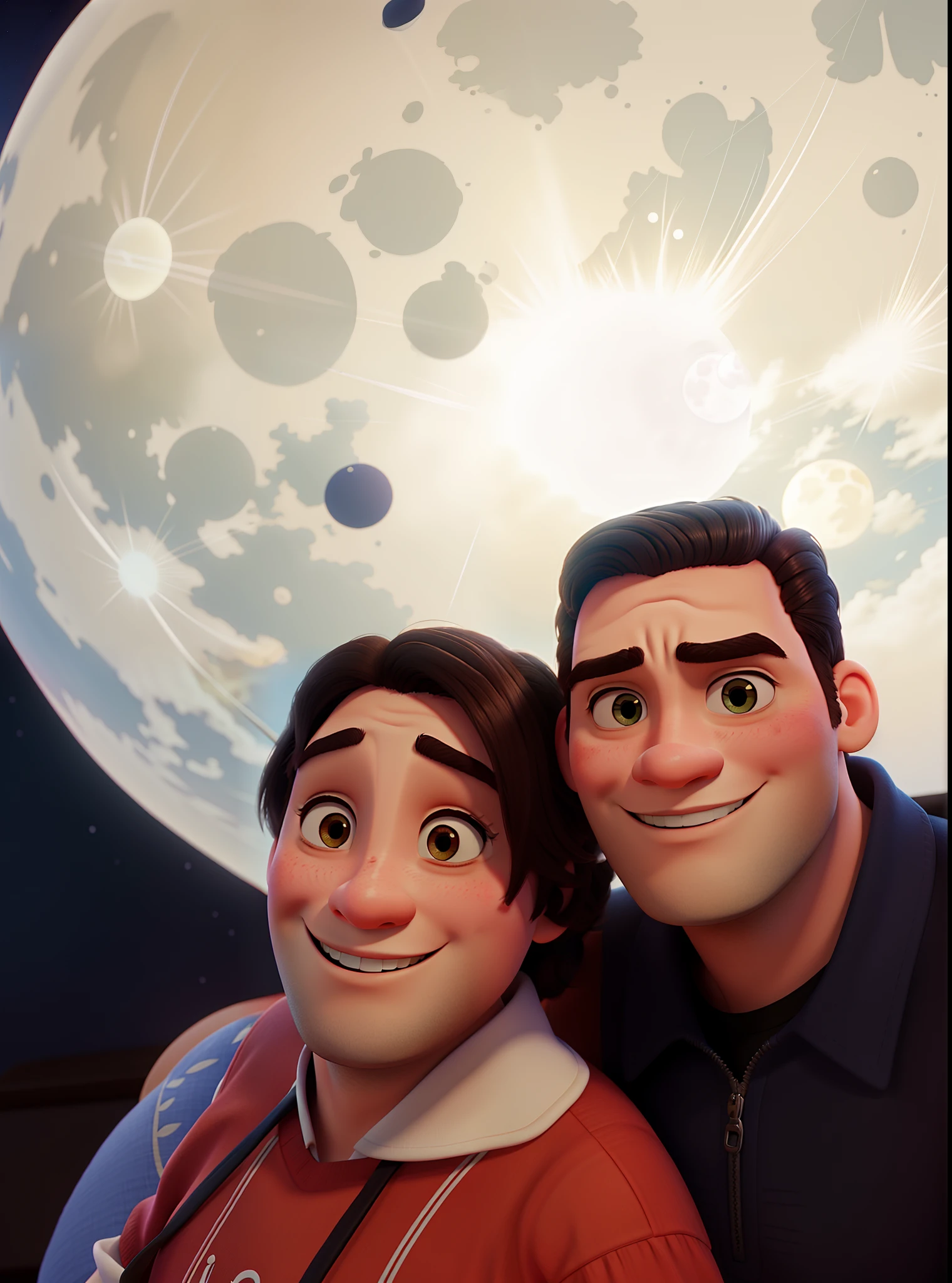 romantic couple moon, igual aos filmes Disney Pixar