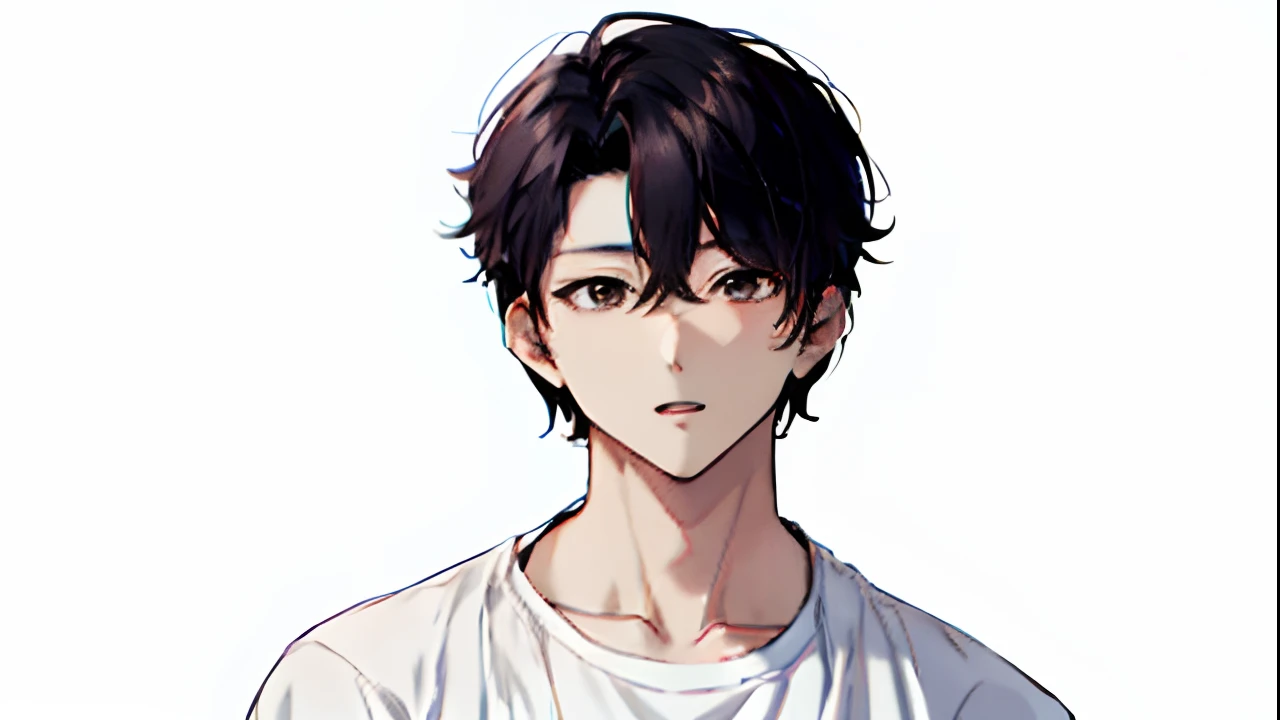 Araphedo asian man in white shirt and grey shirt, Jinyoung Shin, siwoo kim, kousuke oono, jung jaehyun, Korean Male, korean artist, a handsome man，Black short hair, fukaya yuichiro, Hyuntae, Combed wavy hair to one side, With short hair, yangjun chen, Kim Do-yeon、male people、animesque