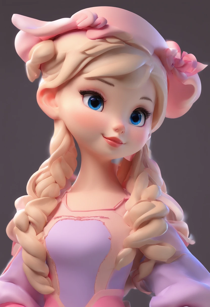 best quality, master part, fotorrealista, extremamente detalhado CG unidade 8k papel de parede, Chibi,1girl, Elsa,sozinho, cheio_corpo, sorrir, Olhando_em_visualizador, ao ar livre,