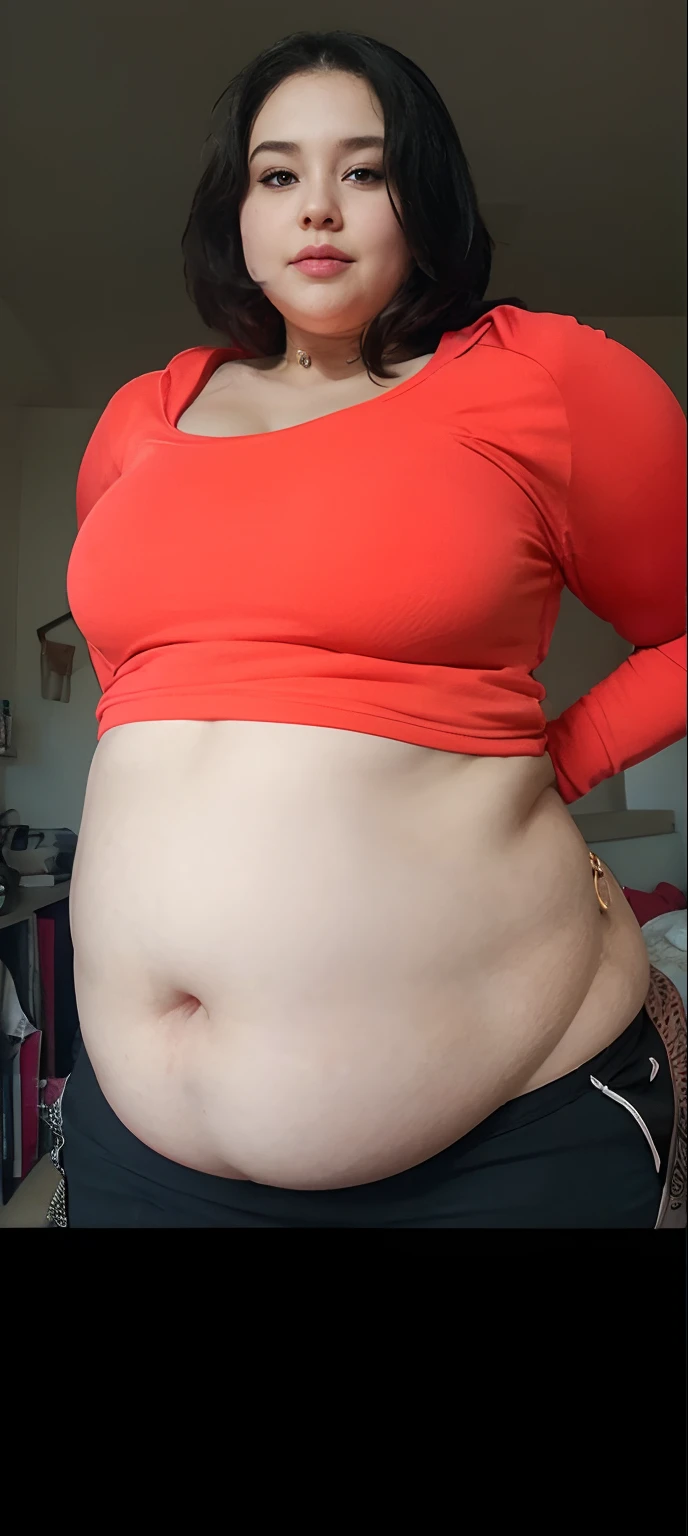 Big belly, big boobs, fat, bbw, anime, girl, belly, belly ring, nsvel