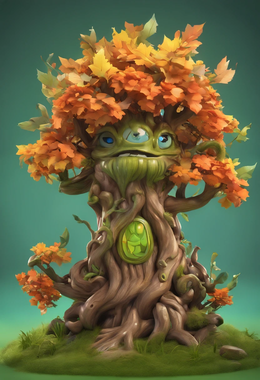 1 Dryad，Cartoon tree close-up，There is a face on it, treant, but rather a, ent treant dryad, the trees are angry, Evil Tree Elves, Groot, character art of maple story, oak tree ent, plant monster, tree druid, of the tree, treebeard, entity, Jane wood art style, plant monster, Mobile game art(Masterpiece, Best quality, Ultra-detailed, Best Illustration:1.4),(See-through:15）(refractions,Reflection:1.2) ,