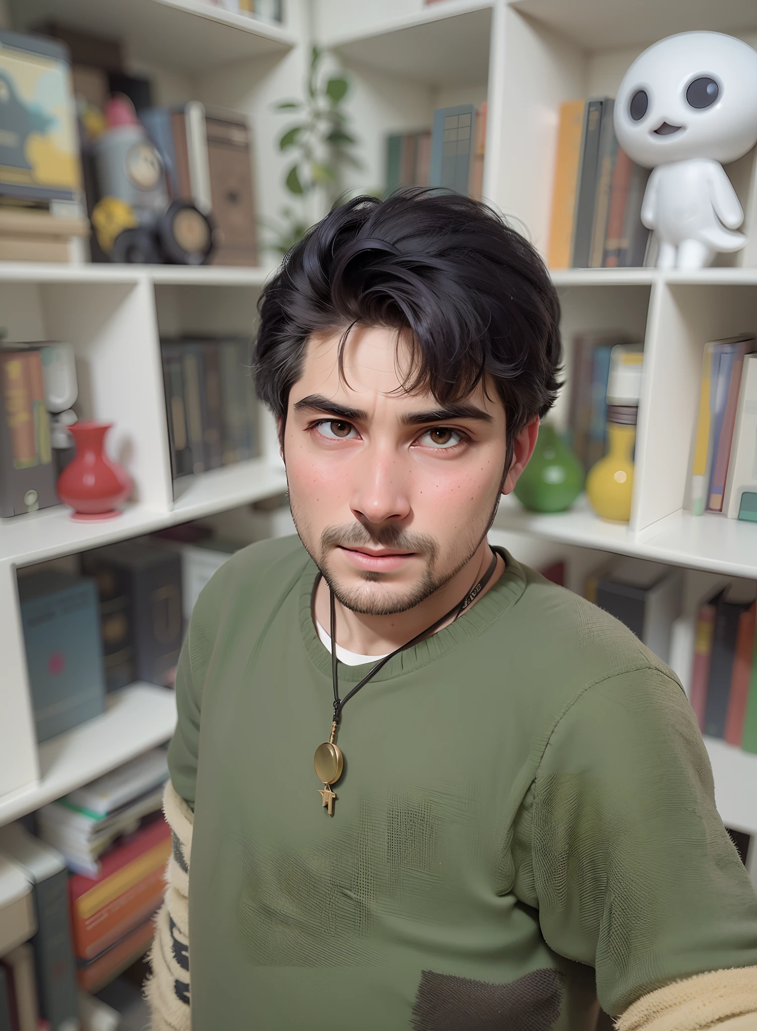 There's a man standing in front of a bookshelf with books on, Aykut Aydogdu, Sayem Reza, Khyzyl Saleem, Josana Gonzales, Aykut Aydogdu Zener, Emad Mostaque, Nekro Petros Afshar, foto de perfil 1024px, autor, Alejandro, foto de perfil headshot