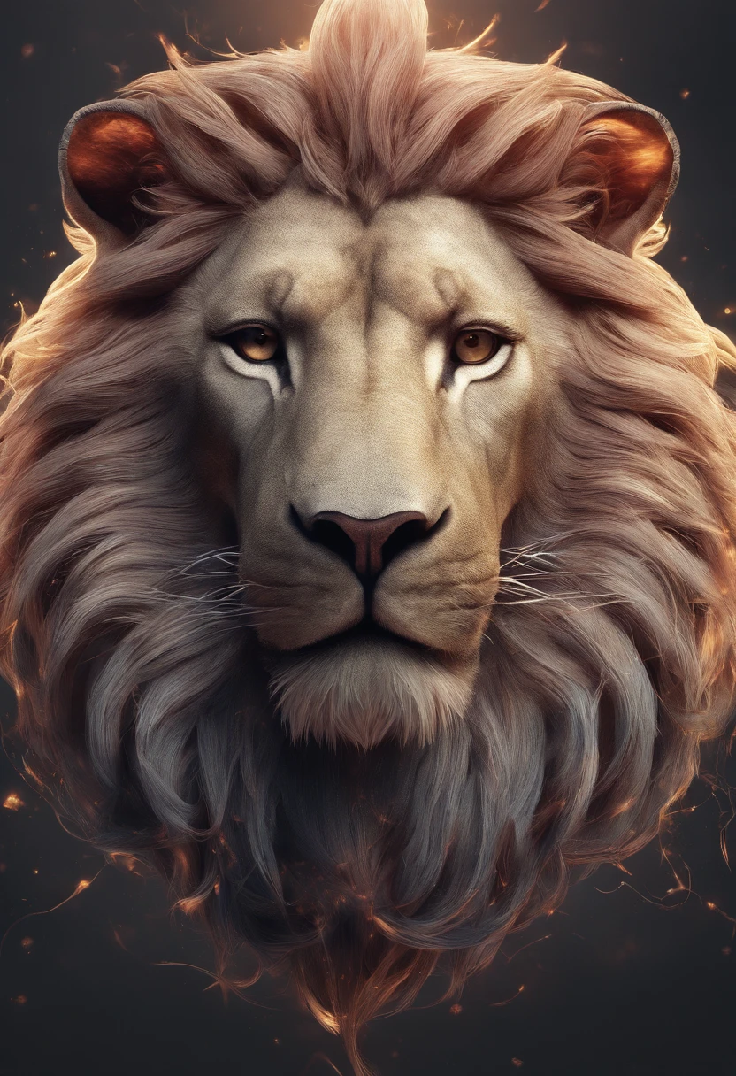 a photograph Galaxies, espirais, outer space, Nebulosas, estrelas, smoke billowing,espatacular imagem, detalhe intrincado, in the form of a lion, octane rendering, 8k hiper realista, Textura realista, Unreal Natural Lighting Engine, cinestill 800, (mola a 35mm | | | |) The lion with a large crown of thorns , uma cruz ao fundo da imagem