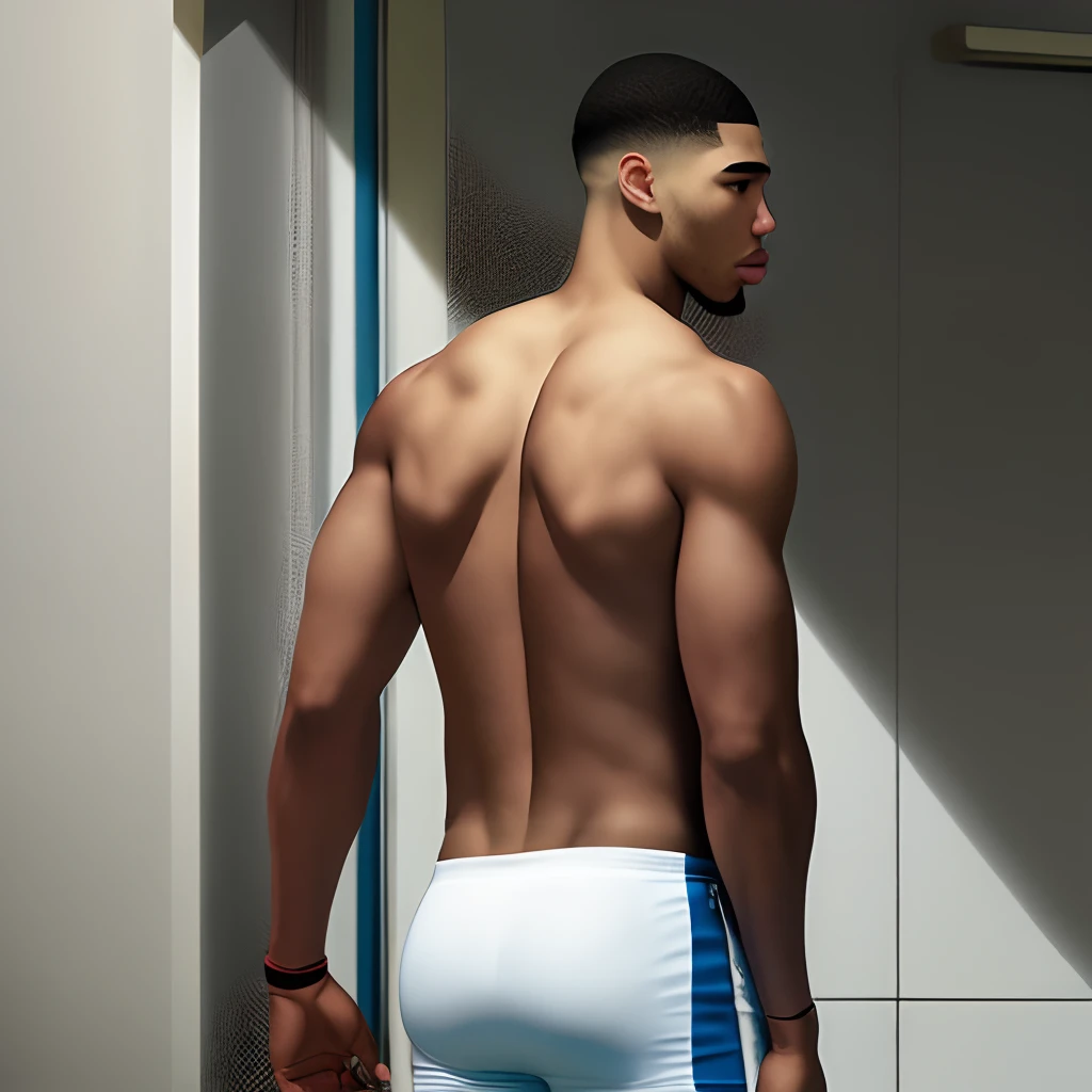 Jayson tatum, nba basketball player, beautiful butt in tight underwear, shirtless, ultra hd, high quality