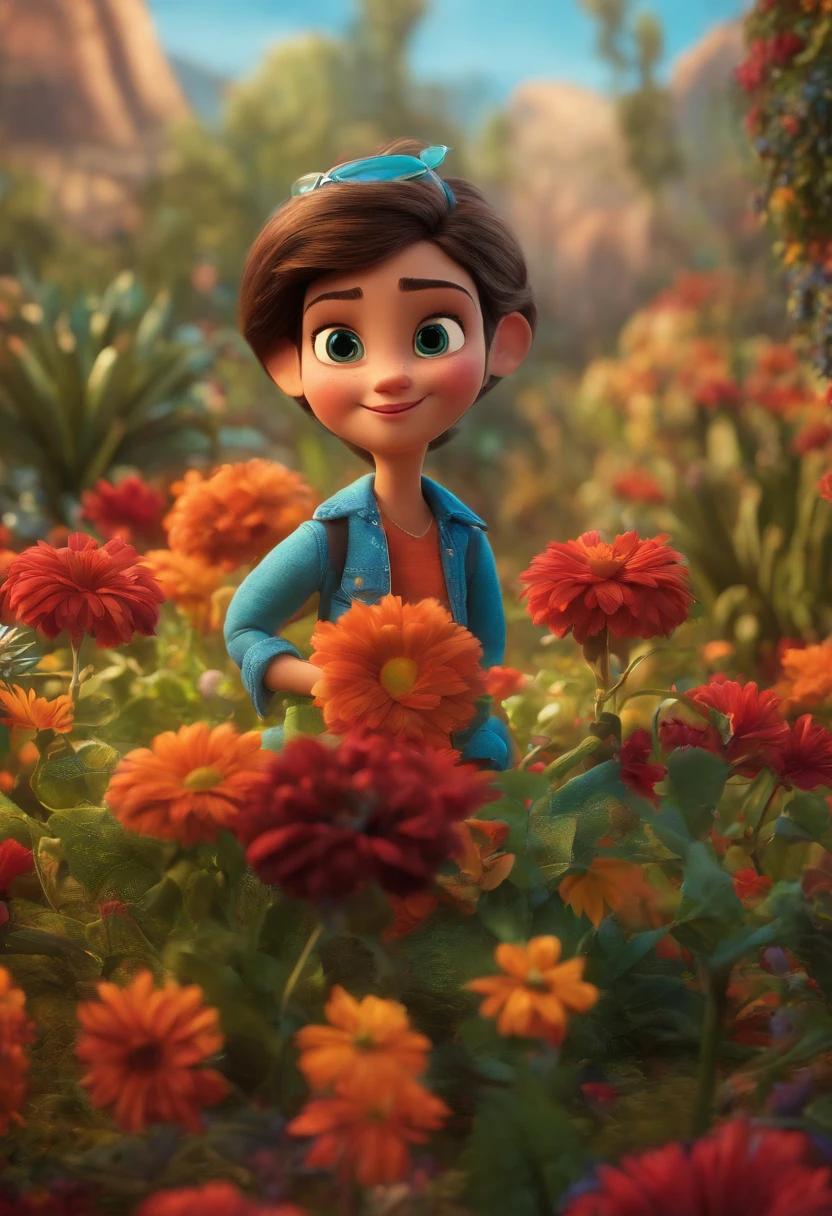 Criar um personagem no estilo pixar dentro de um jaleco. personagem morena