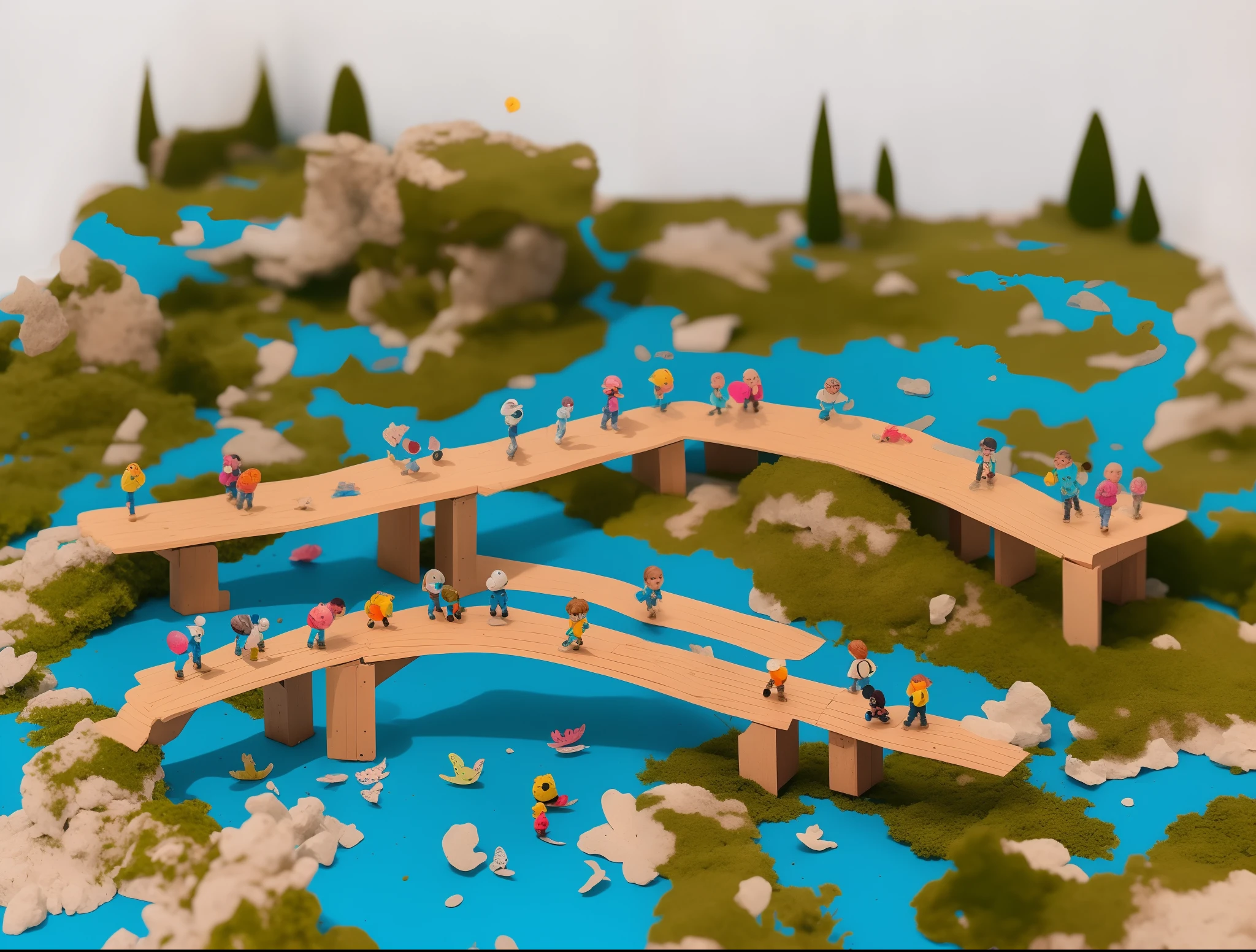Enfant construisant un pont en carton