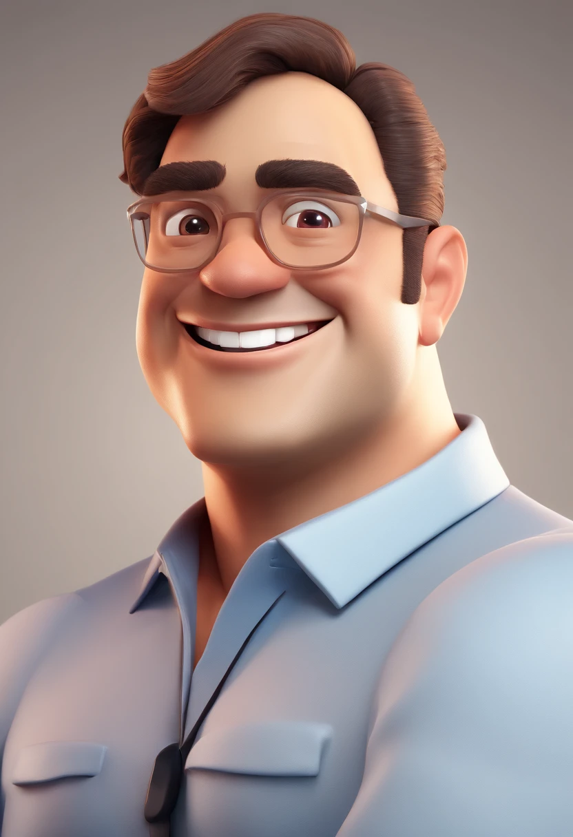 Smiling Man Illustration, sorriso insano, Homem de pele marrom com um sorriso gigante, happily smiling at the camera, sorriso atrevido, he's smiling, sorriso muito grande, Macho sorridente, foto de perfil headshot, rindo sorriso enorme, desenhando no estilo de Arte 3D, c4d, fundo de cor branco puro, estilo disney, estilo pixar render ilustracao Super Detalhe, 8k