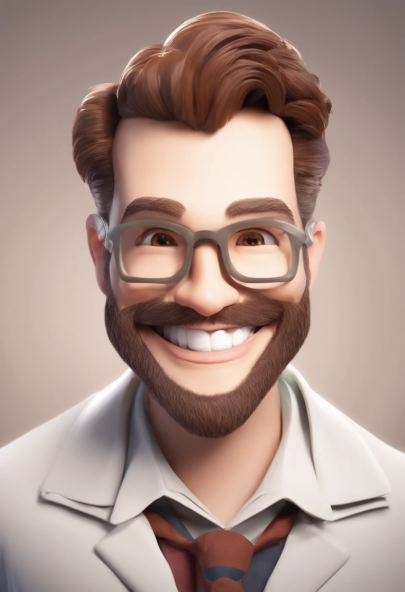Smiling Man Illustration, sorriso insano, Homem de pele marrom com um sorriso gigante, happily smiling at the camera, sorriso atrevido, he's smiling, sorriso muito grande, Macho sorridente, foto de perfil headshot, rindo sorriso enorme, desenhando no estilo de Arte 3D, c4d, fundo de cor branco puro, estilo disney, estilo pixar render ilustracao Super Detalhe, 8k