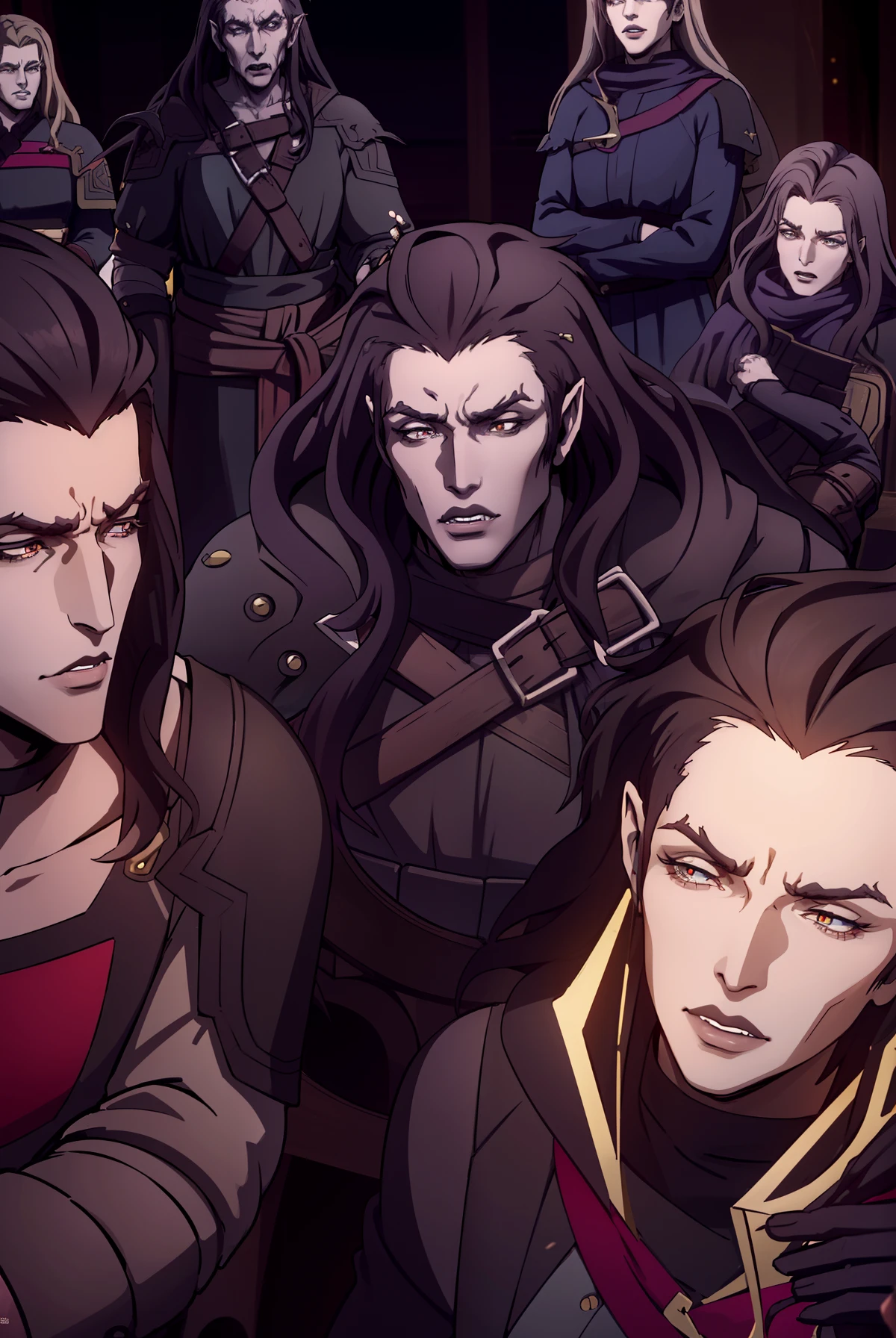 Castlevania lord of the shadows hyper realistic master piece scene cinématique scènes of lord Dracula leading troops army of demons to battle sharp détails