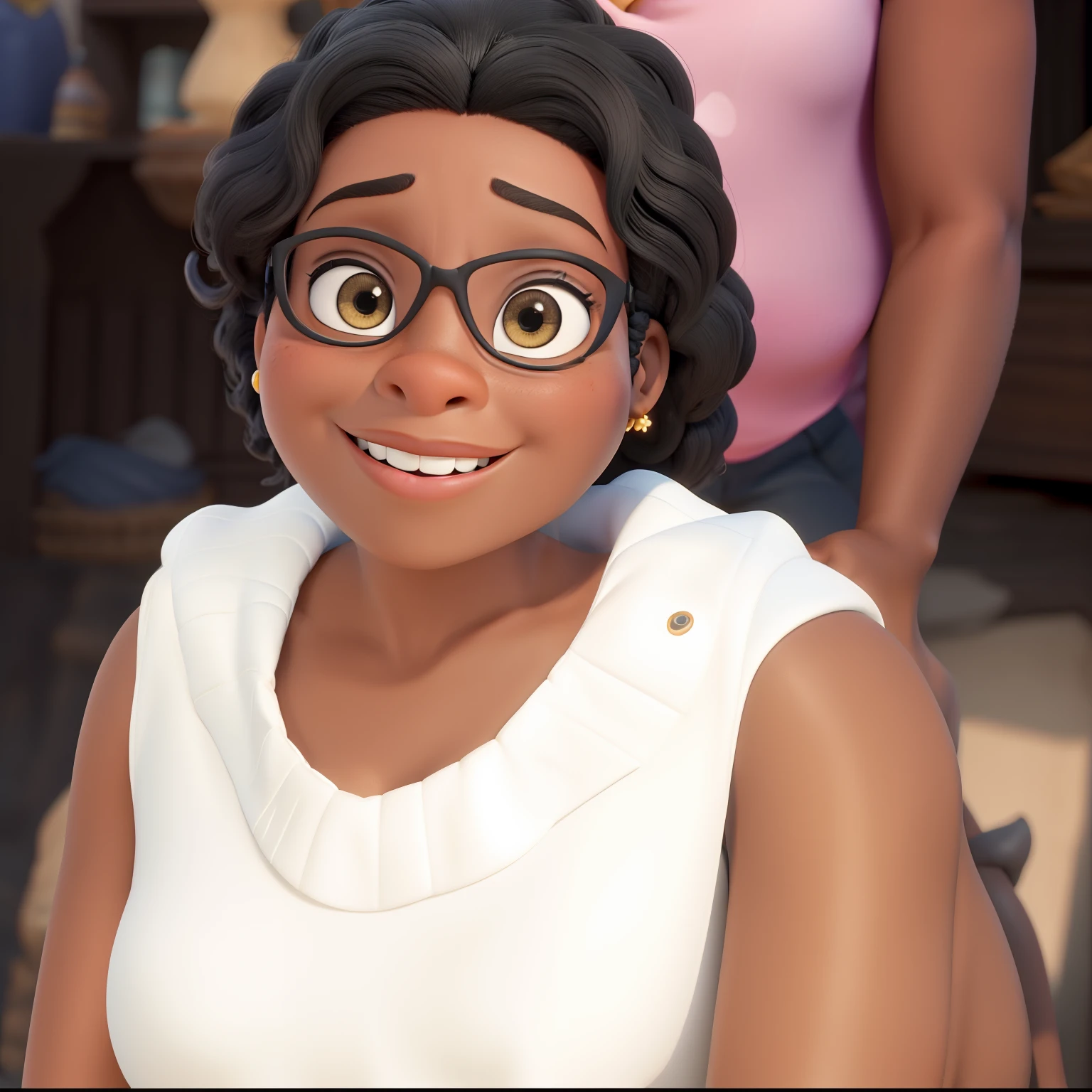 Uma mulhere negra,estilo disney pixar, melhor qualidade,alta qualidade