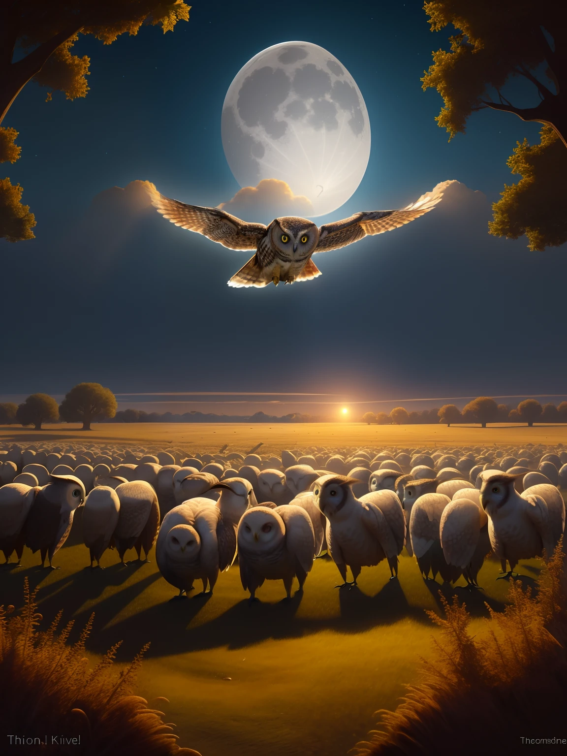Flying owl,Spread your wings and dive domineering HD 4K