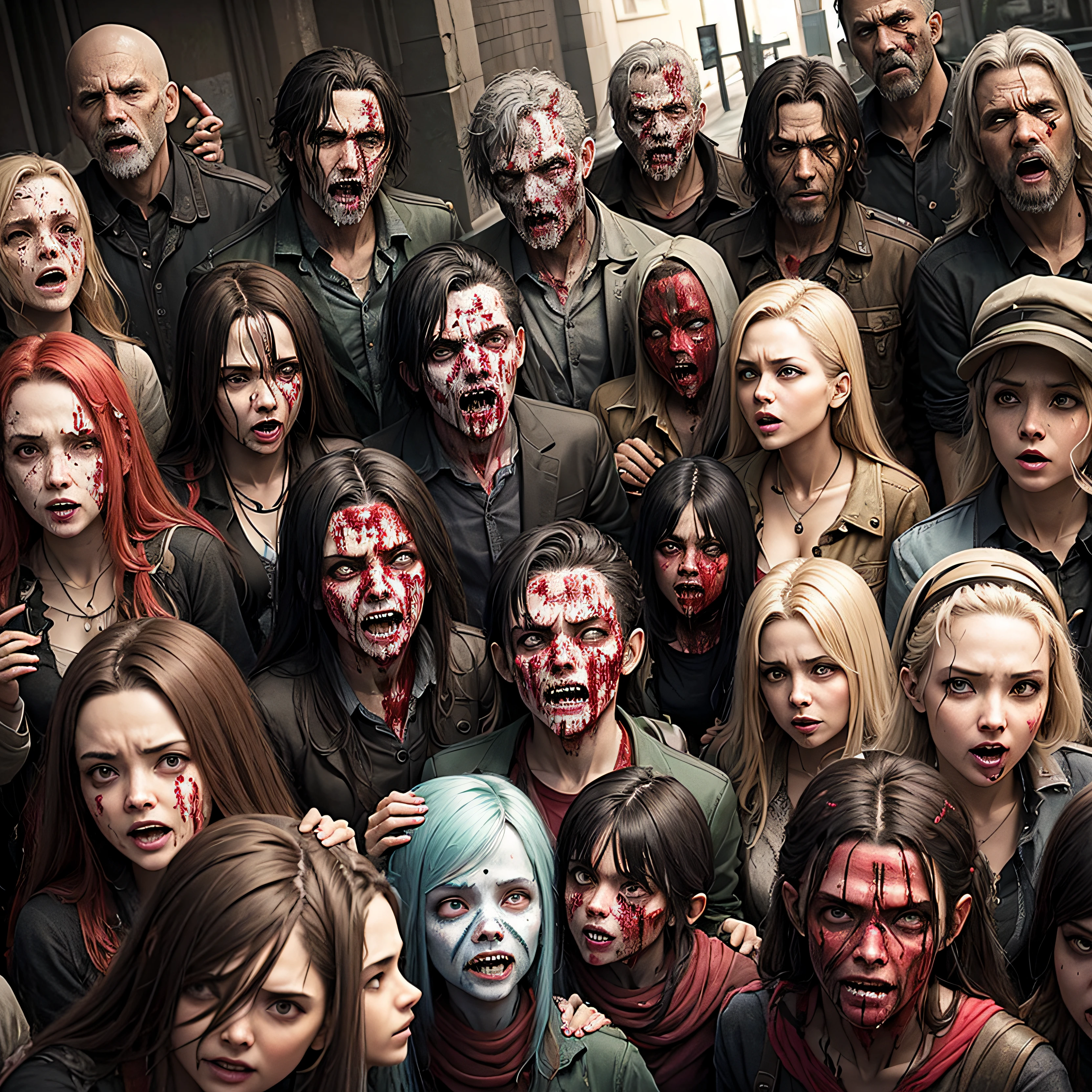 People like zombies, social networks affect everyone in this scenario, smiles, screams, sadness and people comparing themselves