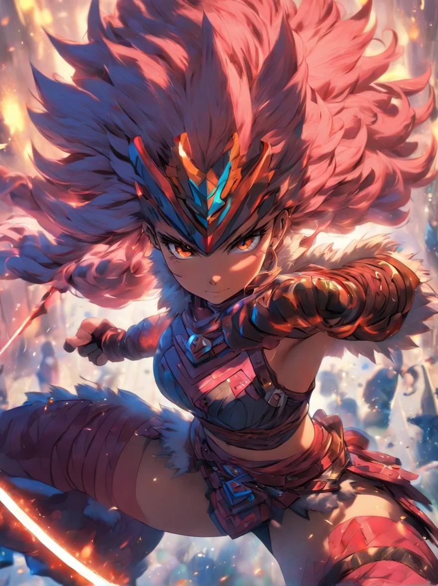 menina com　desenho de linhasA anime girl from a fantasy furry warrior race who is proud to aim for her own ass, ((bunda)), guerreira, orgulho, soberba, Presumptuous, fantasia, Warrior Race, fêmia, (((Aiming for her own ass)))