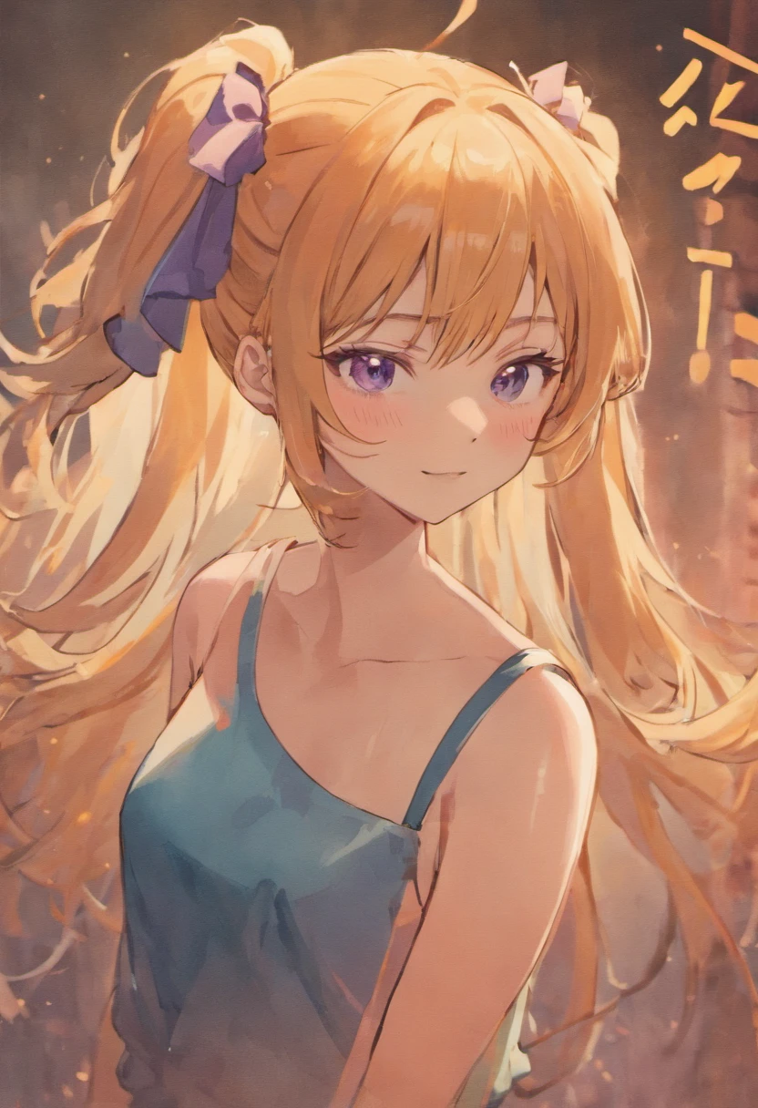 Sleeveless, pony tails, japanaese girl, 8K, Luo Image, Top quality, Masterpiece, Realistic, realistic super detailed, One girl, Cute, Best Smile, Beautiful eyes, Long hair, Perfect facial features,