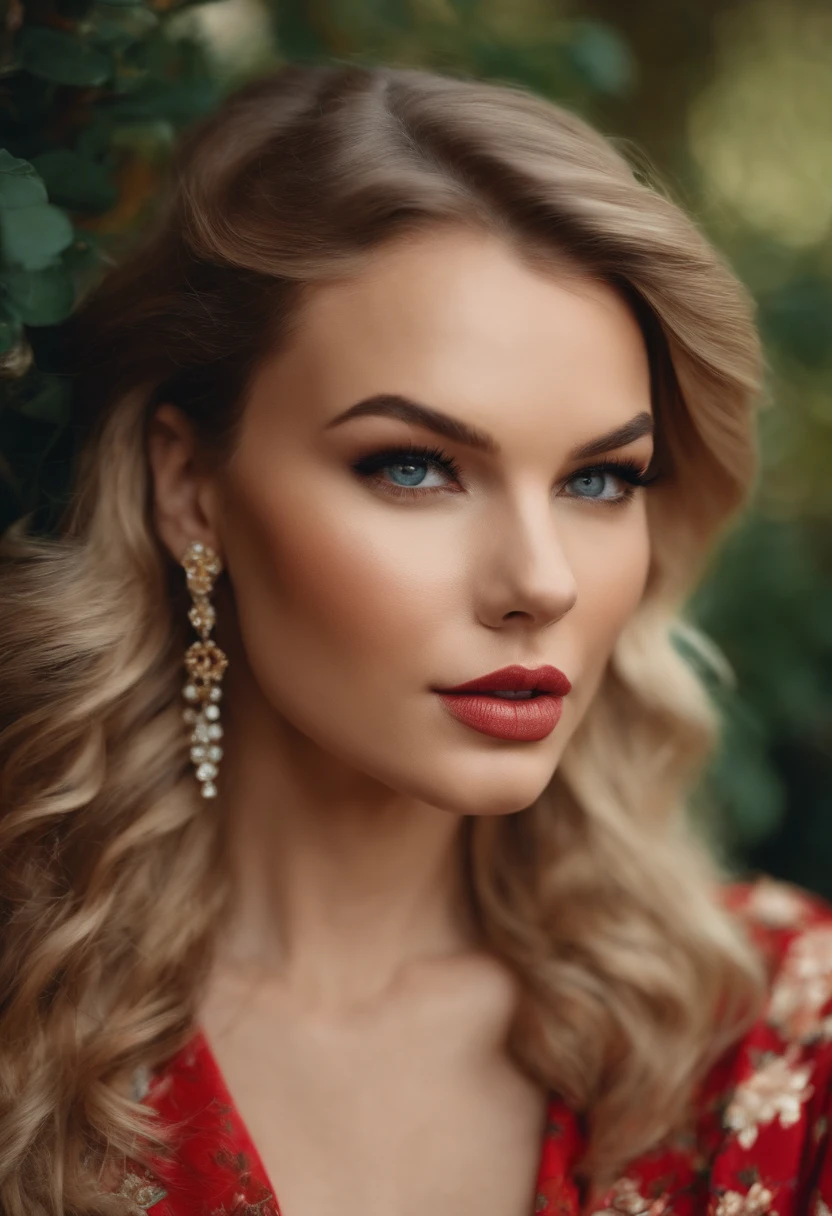 A potrait of a lady whose face is mix of Taylor Swift and Kendell jenner