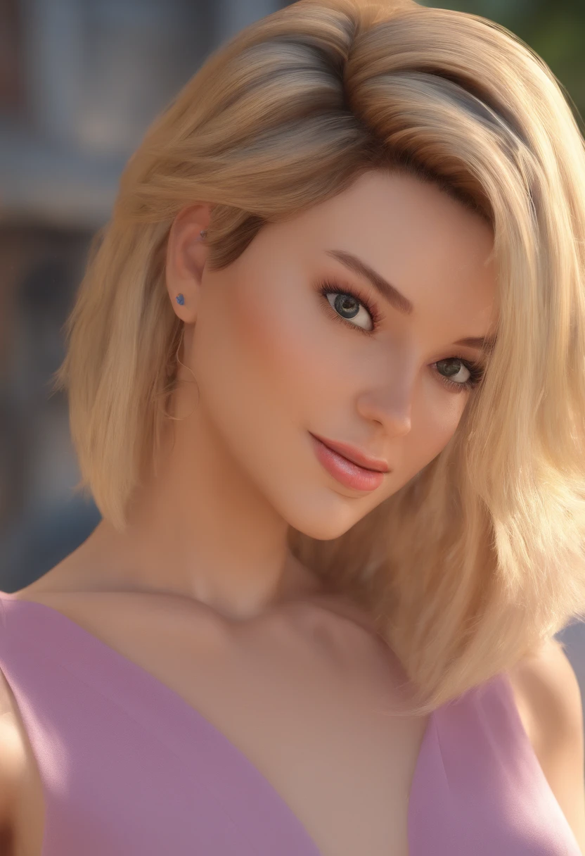 ((best quality)), ((ultra res)), ((photorealistic)), (intricate details), 19 years old, blonde hair, perfect face, make up:1.5, light on face, face detail, NAKED, short hair,