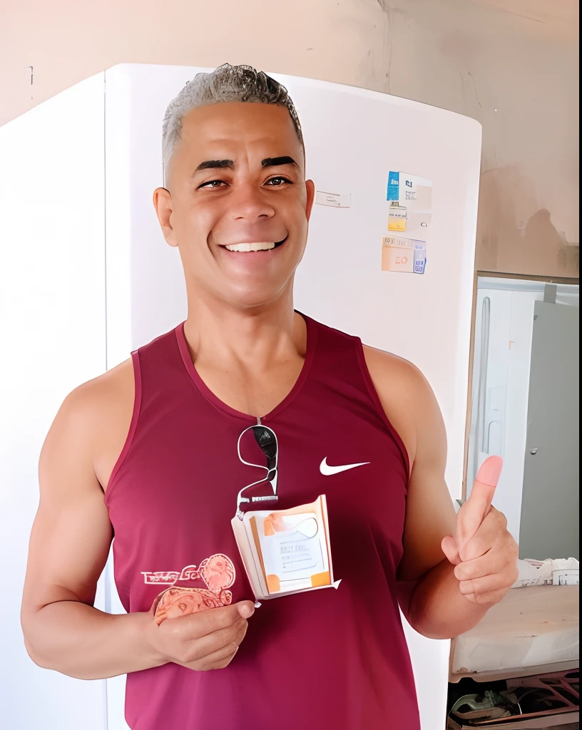 homem sorridente em uma camisa vermelha segurando uma caixa de comida, Directed by: Alexander Fedosav, Directed by: Emerson Silva, inspirado em Francis Souza, Ronaldo Nazario Fenomeno, ele tem cerca de 6 0 anos de idade, ele tem cerca de 60 anos, Directed by: CeFerí Olivé, edu souza, Directed by: Samuel Silva, joe alves, Ronaldo Nazario, Ronaldo brasileiro