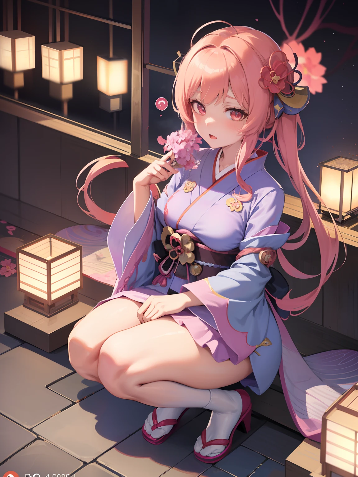 Anime girl in kimono clothes sitting on the ground, anime style 4 k, Seductive Anime Girl, charming anime girls, Beautiful anime girl, Ayaka Genshin Impact, beautiful anime girl squatting, beautiful alluring anime woman, Smooth Anime CG Art, Cute anime waifu in a nice dress, badass anime 8 K, goddess of Japan, very detailed Artgerm