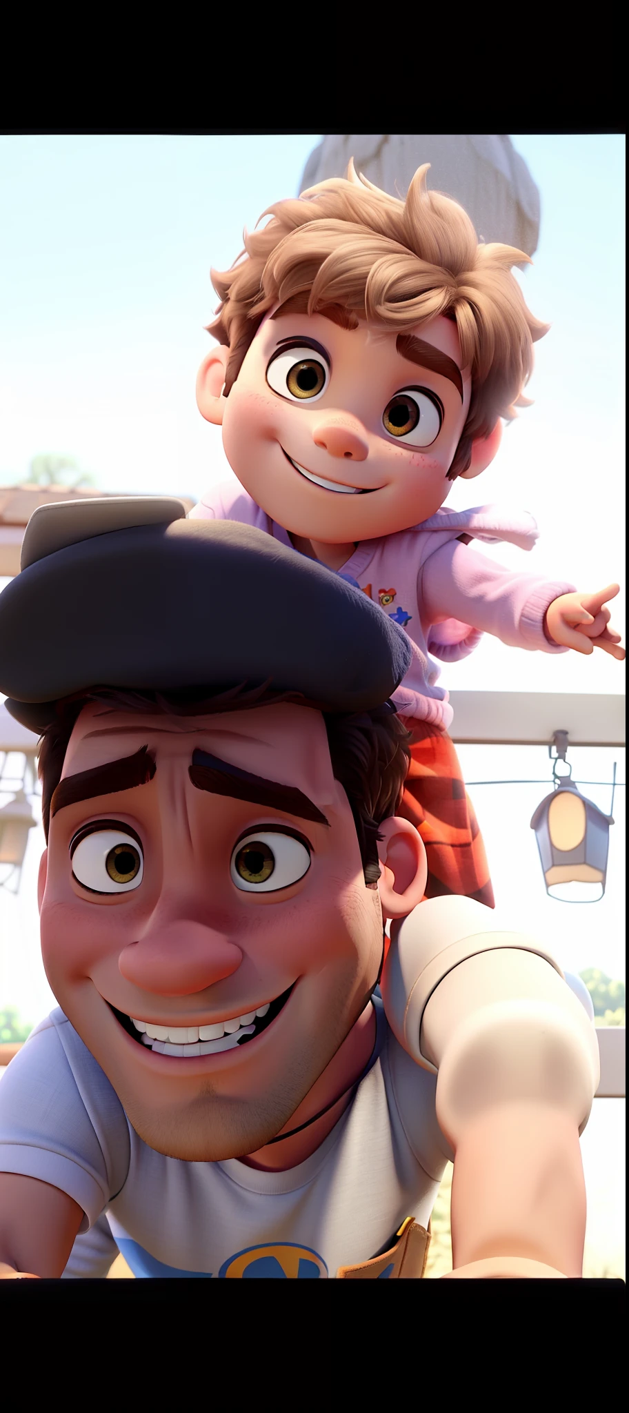 A Man and a Child Disney Pixar Style , alta qualidade , melhor qualidade