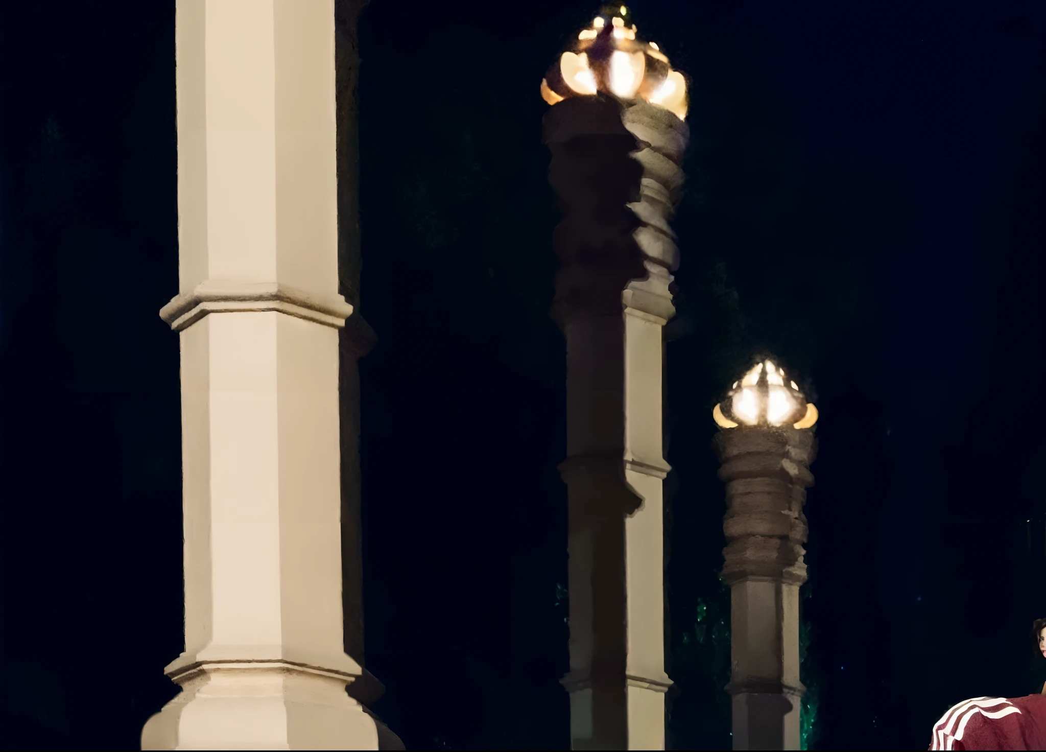 there are two people sitting on a ledge in front of a statue, sitting on temple stairs, taken with sony alpha 9, taken with canon eos 5 d mark iv, photo taken at night, lovely couple, mid shot portrait, couple pose, potrait, at night time, music video, taken with canon 5d mk4, at khajuraho