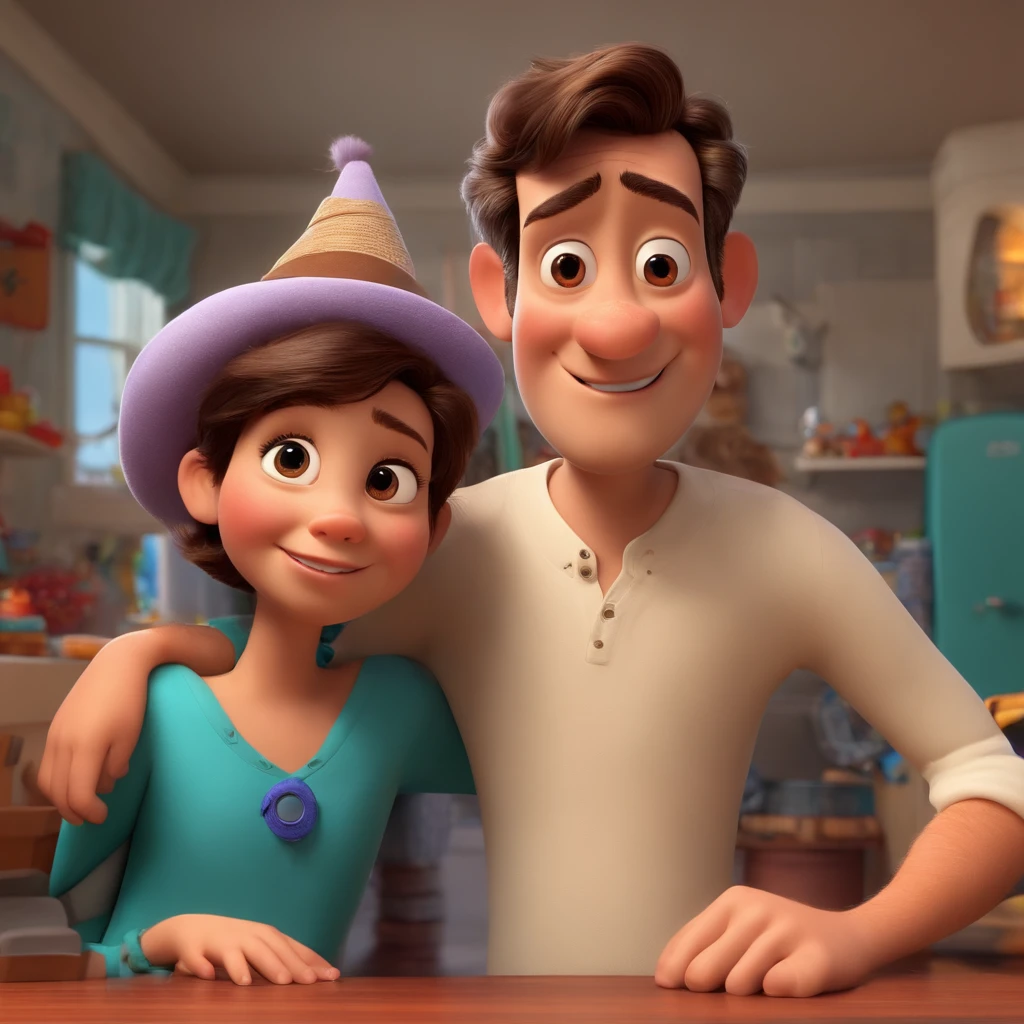 fundo branco, pixar desenhos animados 3D, homem branco, careca, olhos pequenos, ::estilo pixar cartoon