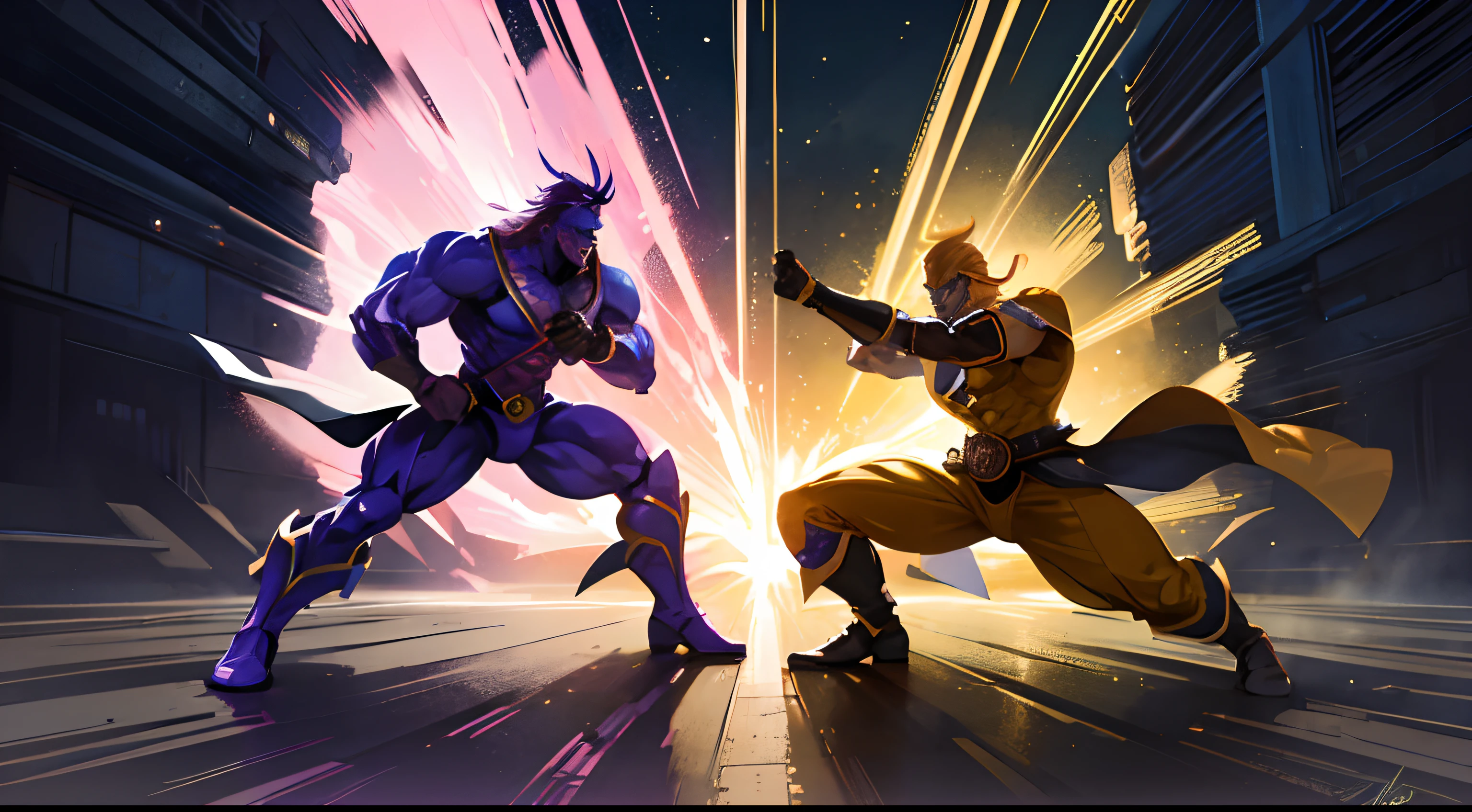 Best Quality,Ultra-detailed,Realistic,physical based rendering,studio lightning,JoJo's Stand,Colorful,sharp-focus,Action-packed,Anime style,Stardust Crusaders,Heroic poses,menacing,Trap Fights,musculature,Stand users,Unique design,Powerful Abilities,Intense fight scenes,dramatic lighting,special effects,Signature Poses,glowing aura,Strong personality traits,Animated expressions,Highly detailed costumes,Enigmatic and mysterious,Roundabout by Yes playing in the background